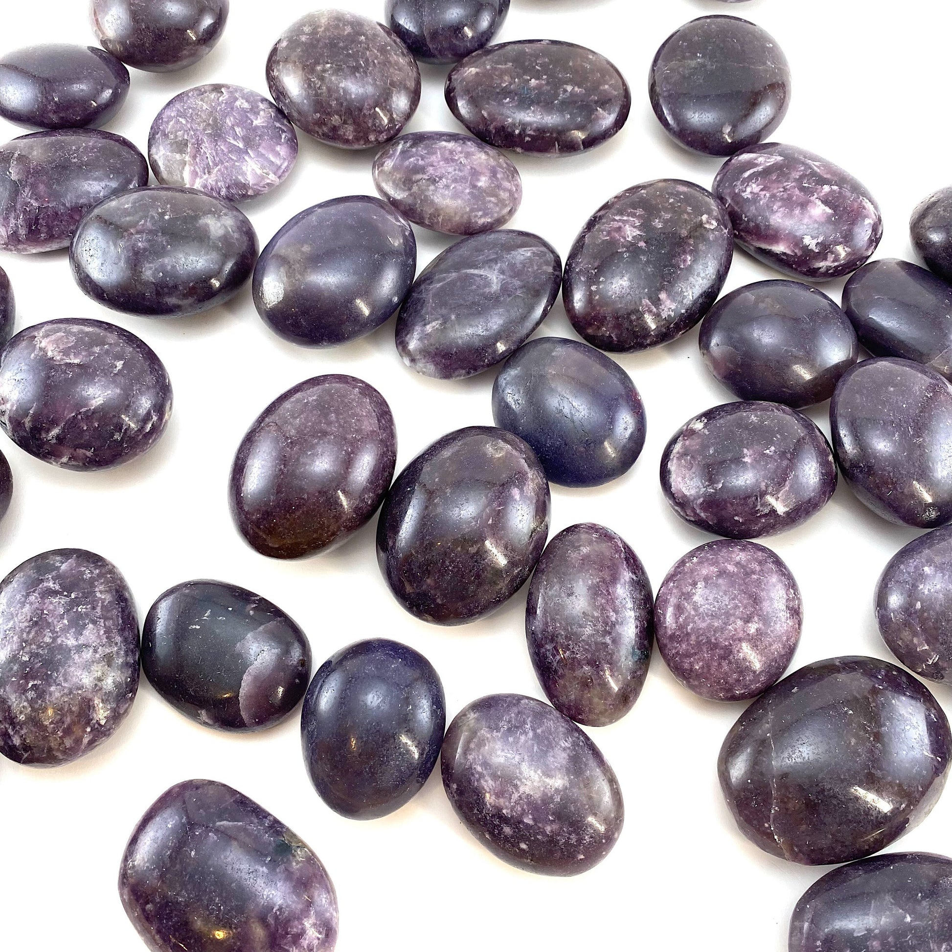 Lepidolite Palm stone, lepidolite, pocket stone, lithium mica, palm stone, polished lepidolite