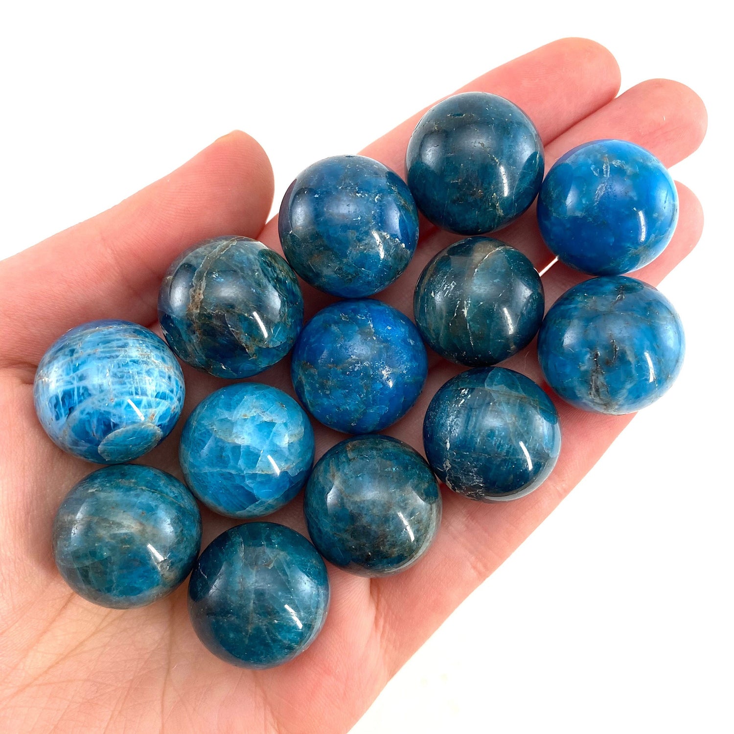 Mini Blue Apatite Sphere, crystal ball, blue apatite sphere, blue apatite palm stone, crystal sphere
