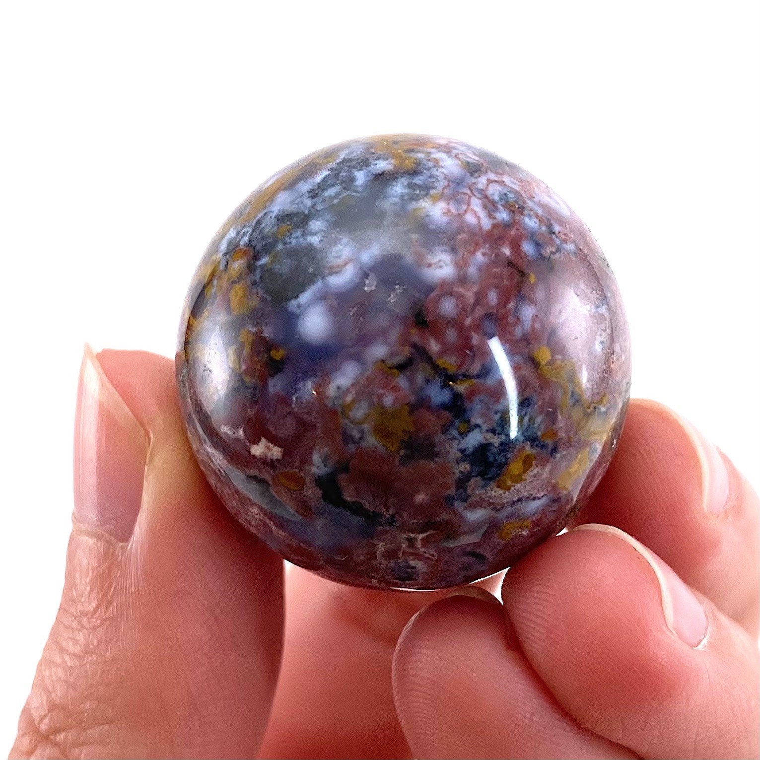 Ocean Jasper sphere, mini ocean jasper sphere, crystal ball, ocean jasper, polished ocean jasper, ocean jasper ball