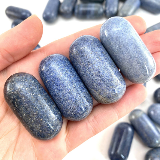 ONE Polished Lazulite Stone, natural lazulite, tumbled lazulite, lazulite tumble, lazulite palm stone