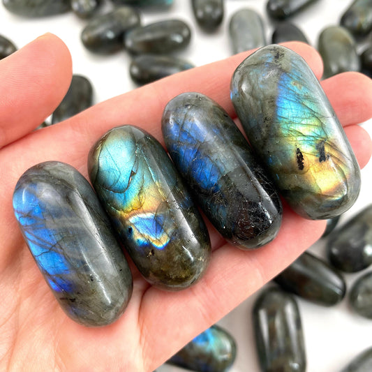 ONE Polished Labradorite, labradorite, tumbled labradorite, blue labradorite, labradorite palm stone