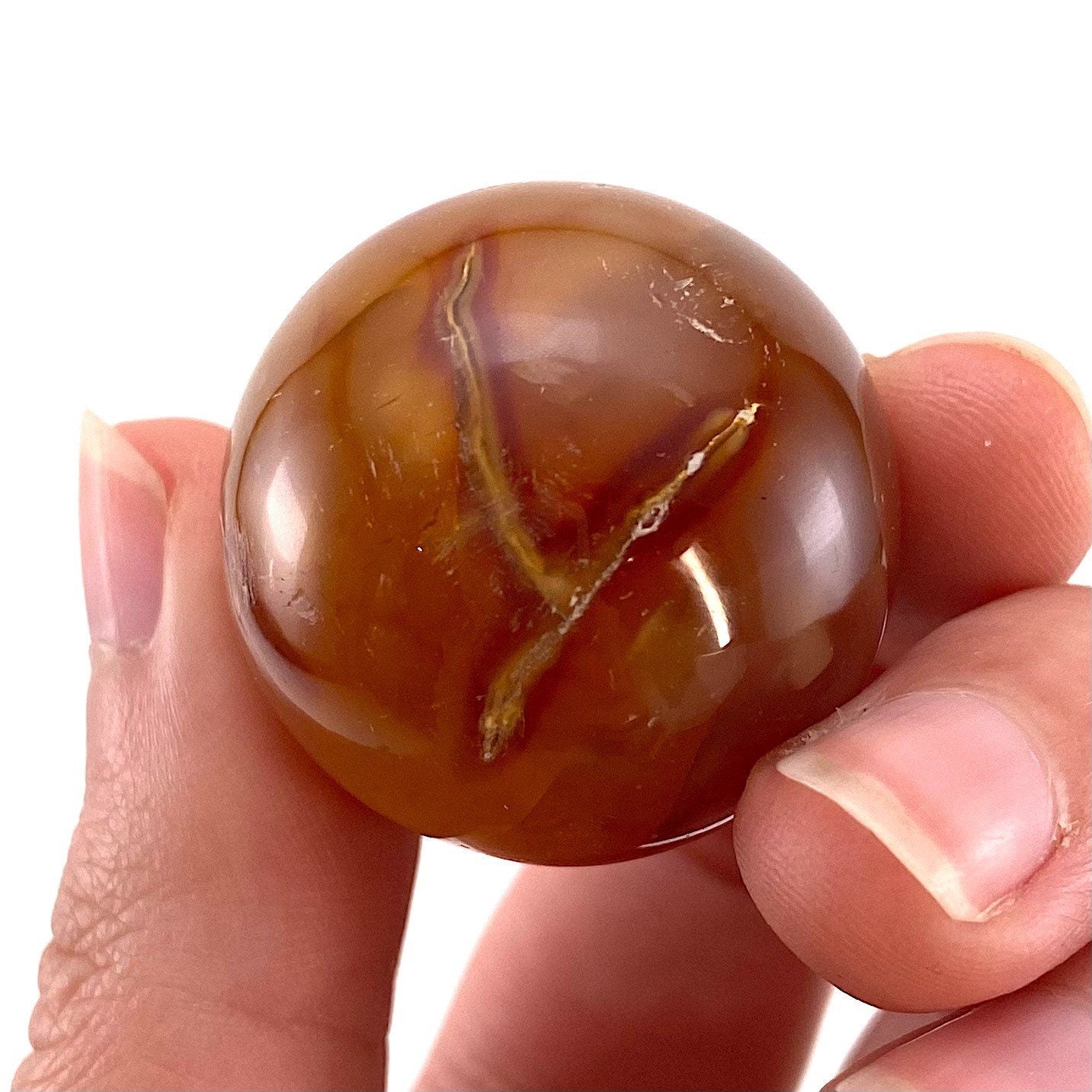 Carnelian Sphere | Red-Orange Polished Crystal Ball (Sacral Chakra)