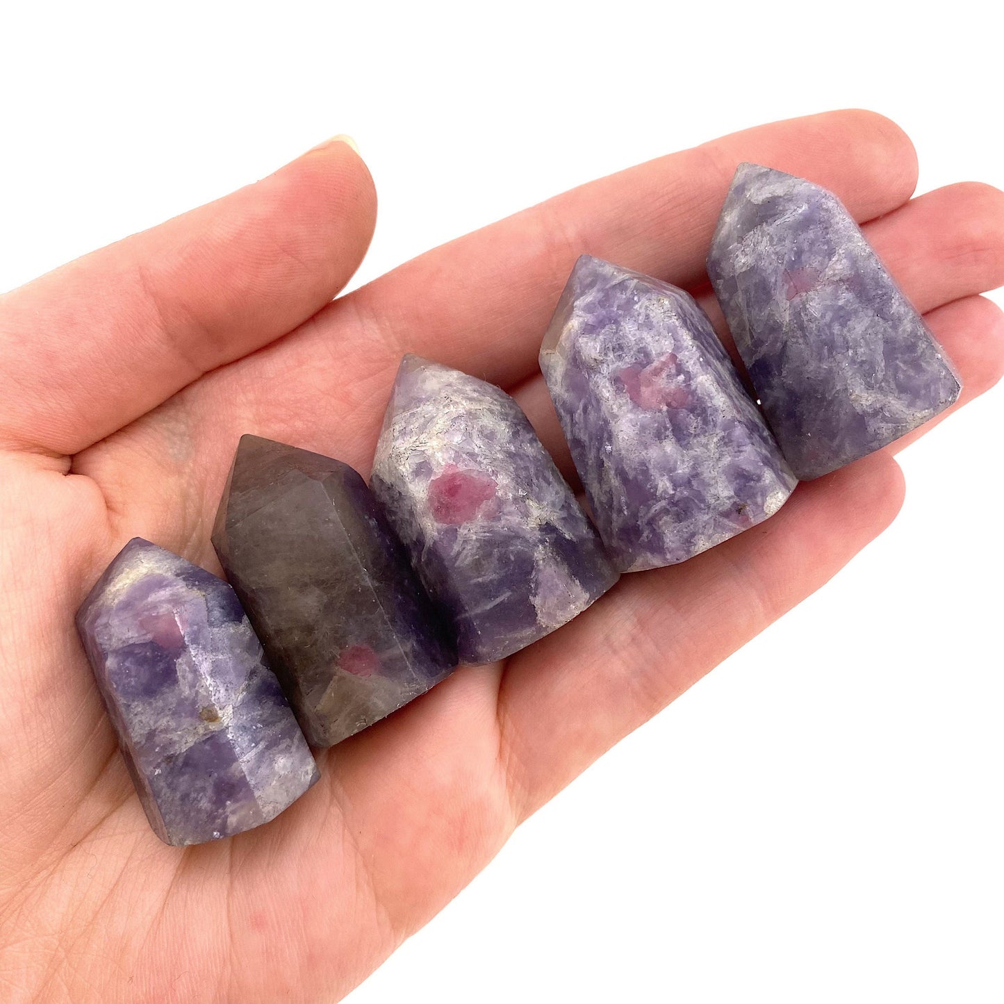 Unicorn Stone Point | polished purple lepidolite & pink tourmaline tower (Heart Chakra)
