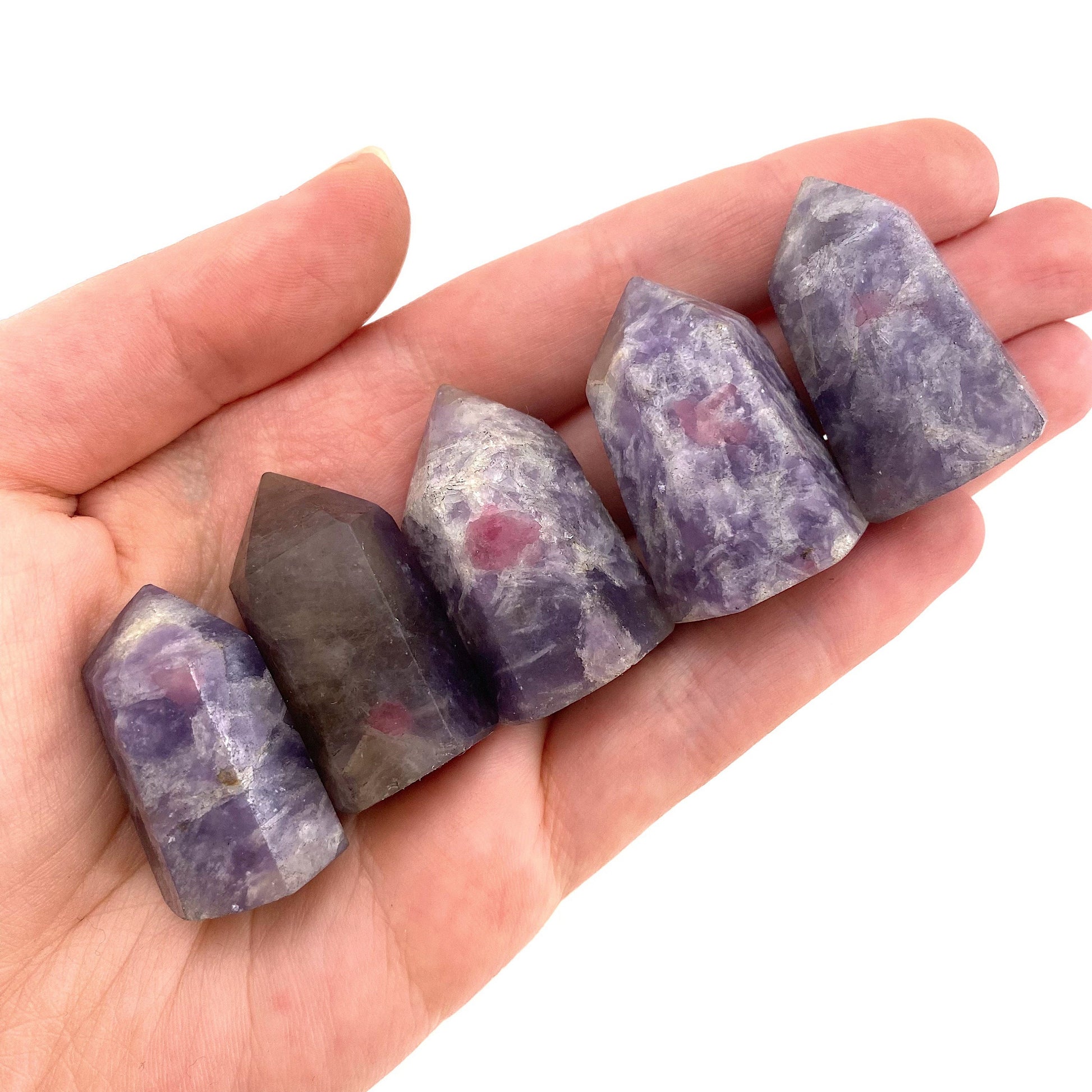 Unicorn Stone Point | polished purple lepidolite & pink tourmaline tower (Heart Chakra)