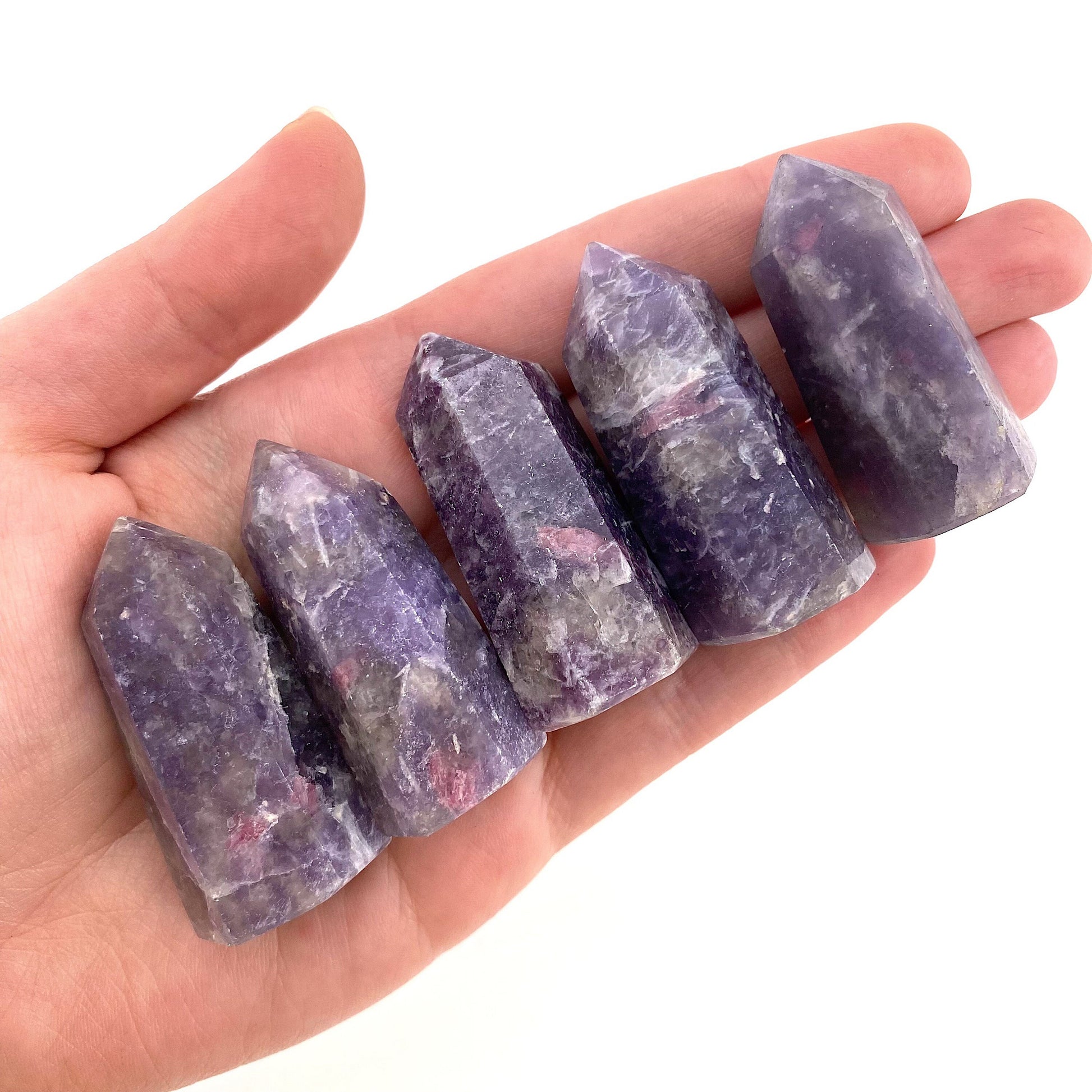 Unicorn Stone Point | polished purple lepidolite & pink tourmaline tower (Heart Chakra)