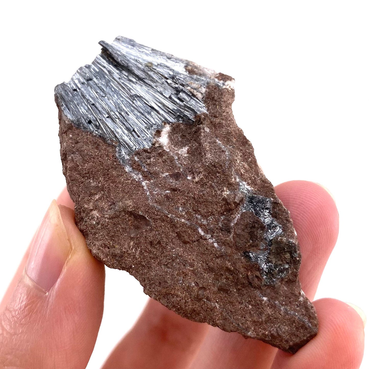 Metallic Pyrolusite Crystal (Morocco), raw pyrolusite, pyrolusite specimen