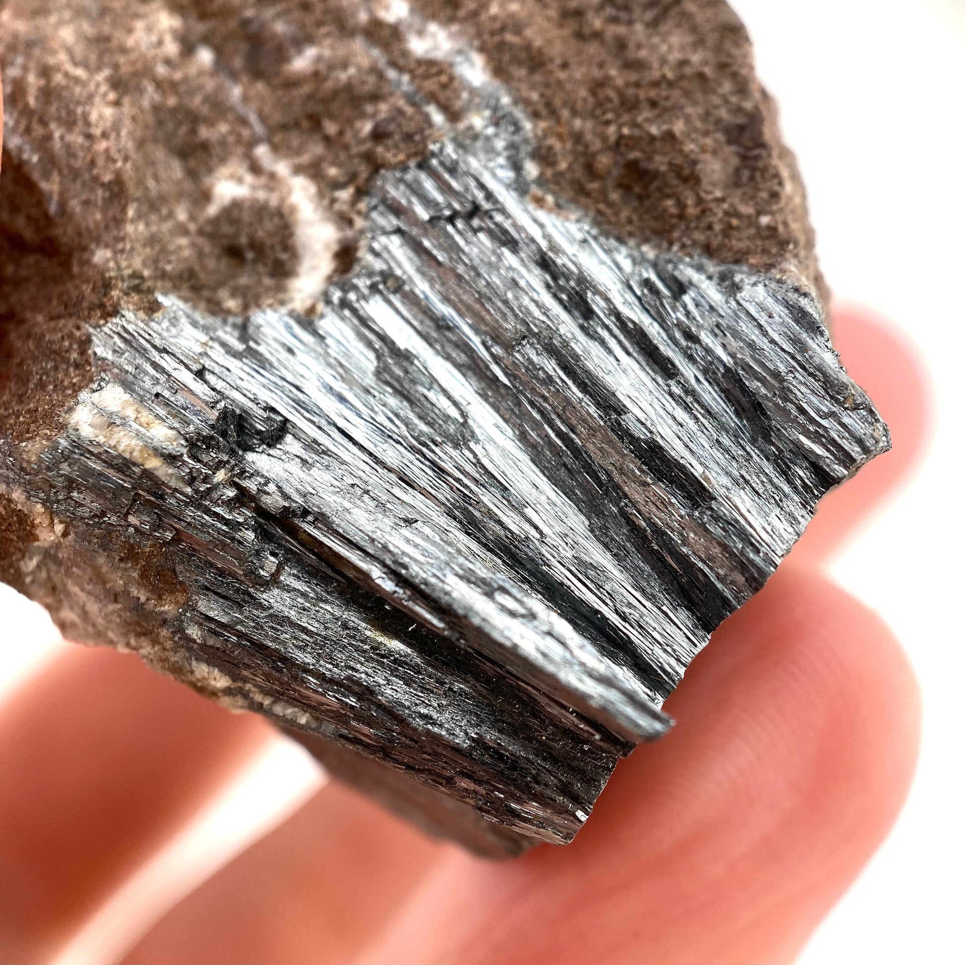 Metallic Pyrolusite Crystal (Morocco), raw pyrolusite, pyrolusite specimen