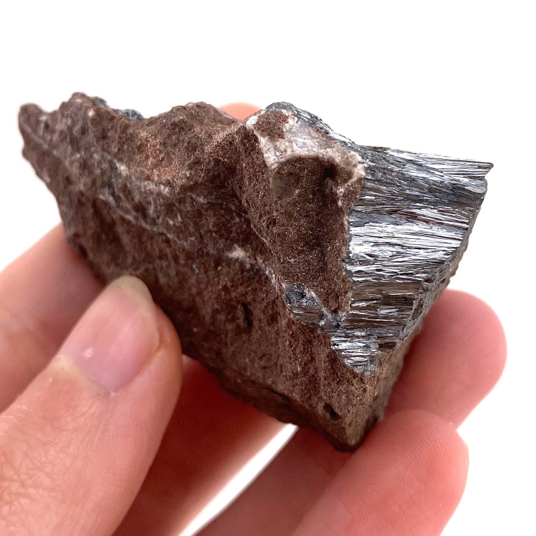 Metallic Pyrolusite Crystal (Morocco), raw pyrolusite, pyrolusite specimen