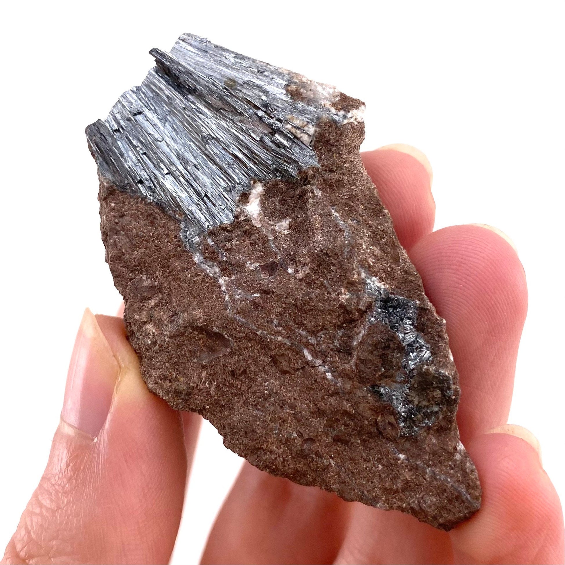 Metallic Pyrolusite Crystal (Morocco), raw pyrolusite, pyrolusite specimen