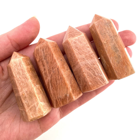 Peach Moonstone Point, peach moonstone tower, crystal point, peach moonstone crystal, peach moonstone
