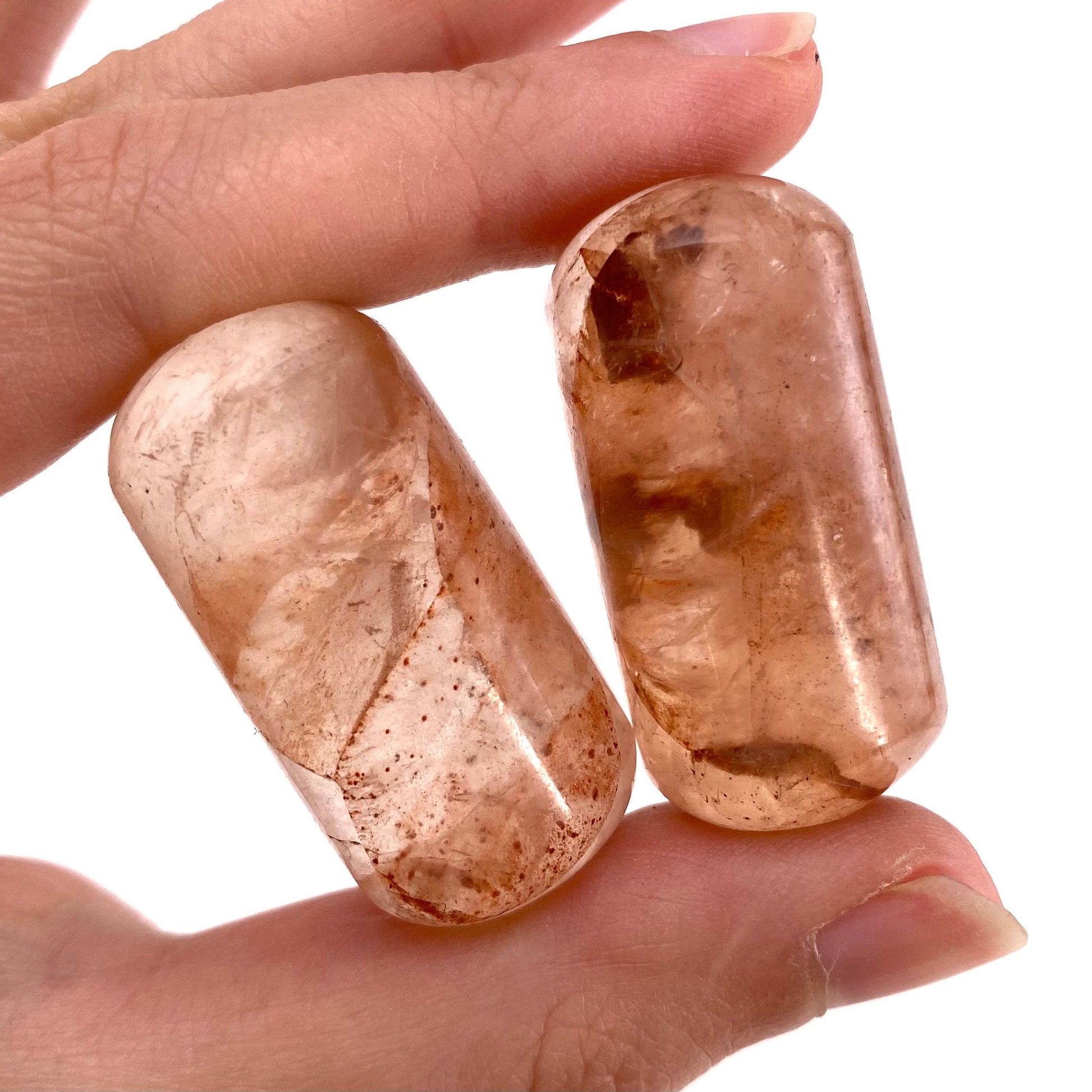 ONE Polished Fire Quartz Crystal, red fire quartz, tumbled hematoid quartz, red quartz tumble, hematoid quartz palm stone