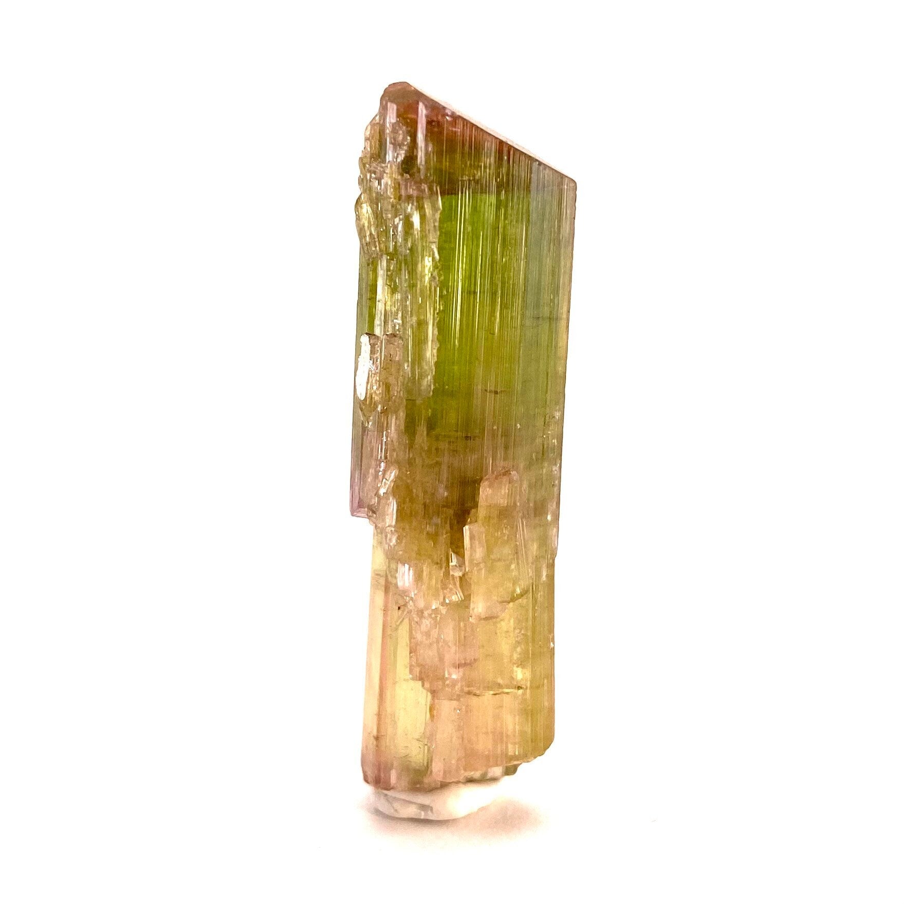 Elbaite Tourmaline (Pakistan), raw tourmaline, natural tourmaline, tourmaline, green tourmaline, tourmaline crystal, bi color tourmaline