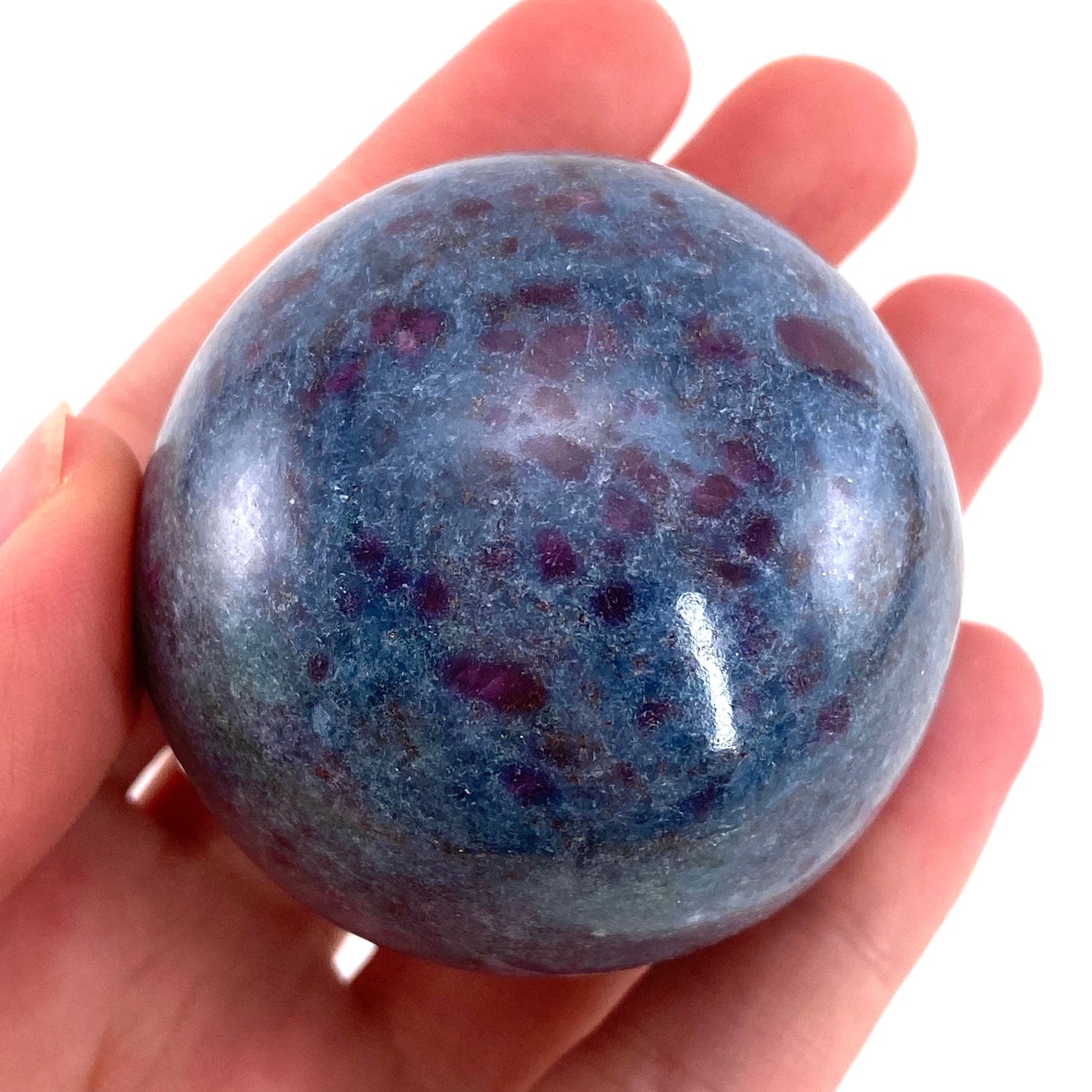 Ruby in Kyanite Sphere (UV Reactive) | Ruby Kyanite crystal ball, polished Kyanite, crystal ball, crystal sphere