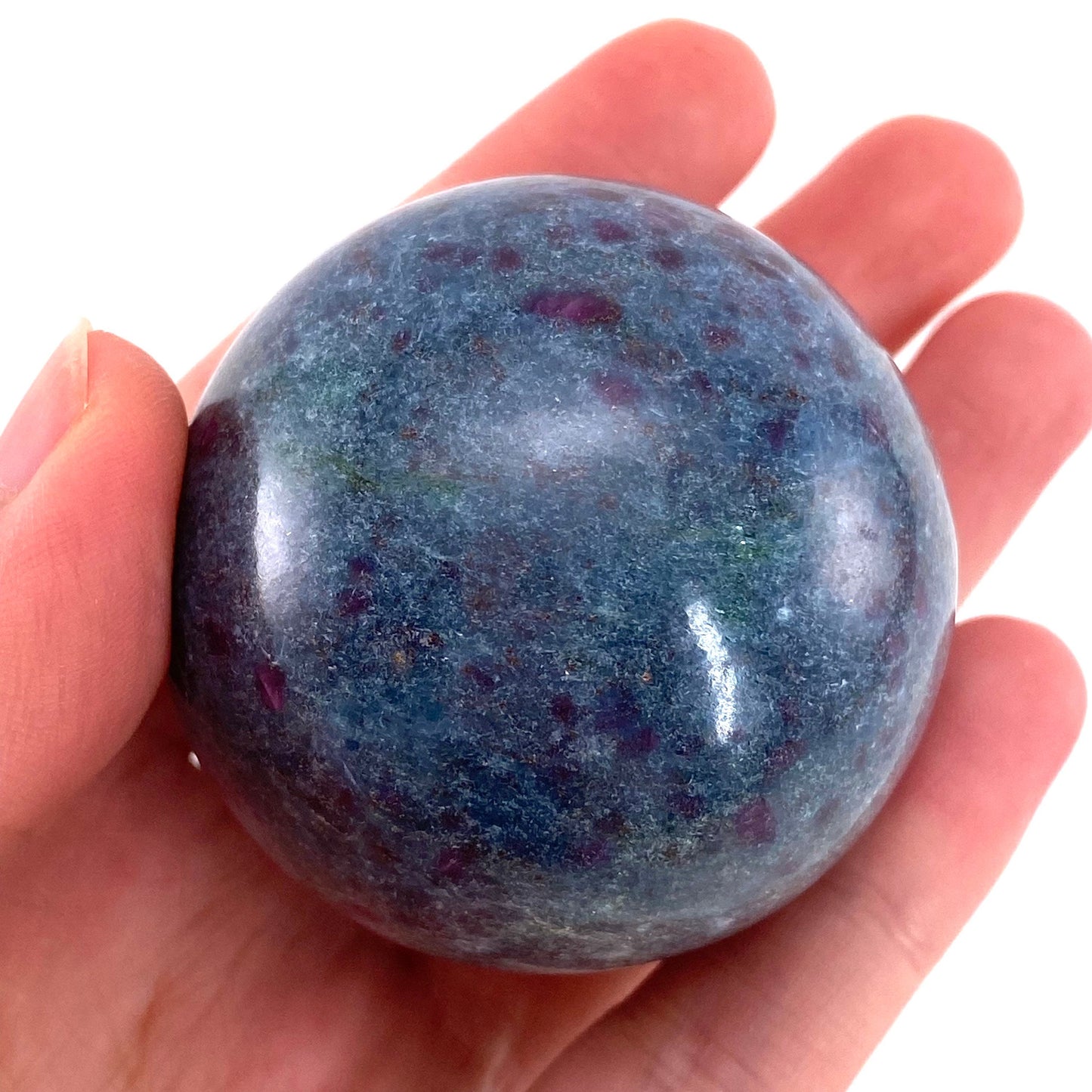 Ruby in Kyanite Sphere (UV Reactive) | Ruby Kyanite crystal ball, polished Kyanite, crystal ball, crystal sphere