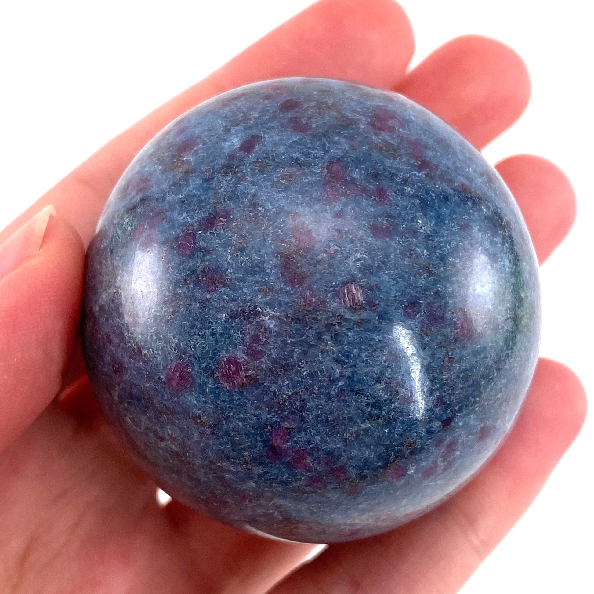 Ruby in Kyanite Sphere (UV Reactive) | Ruby Kyanite crystal ball, polished Kyanite, crystal ball, crystal sphere