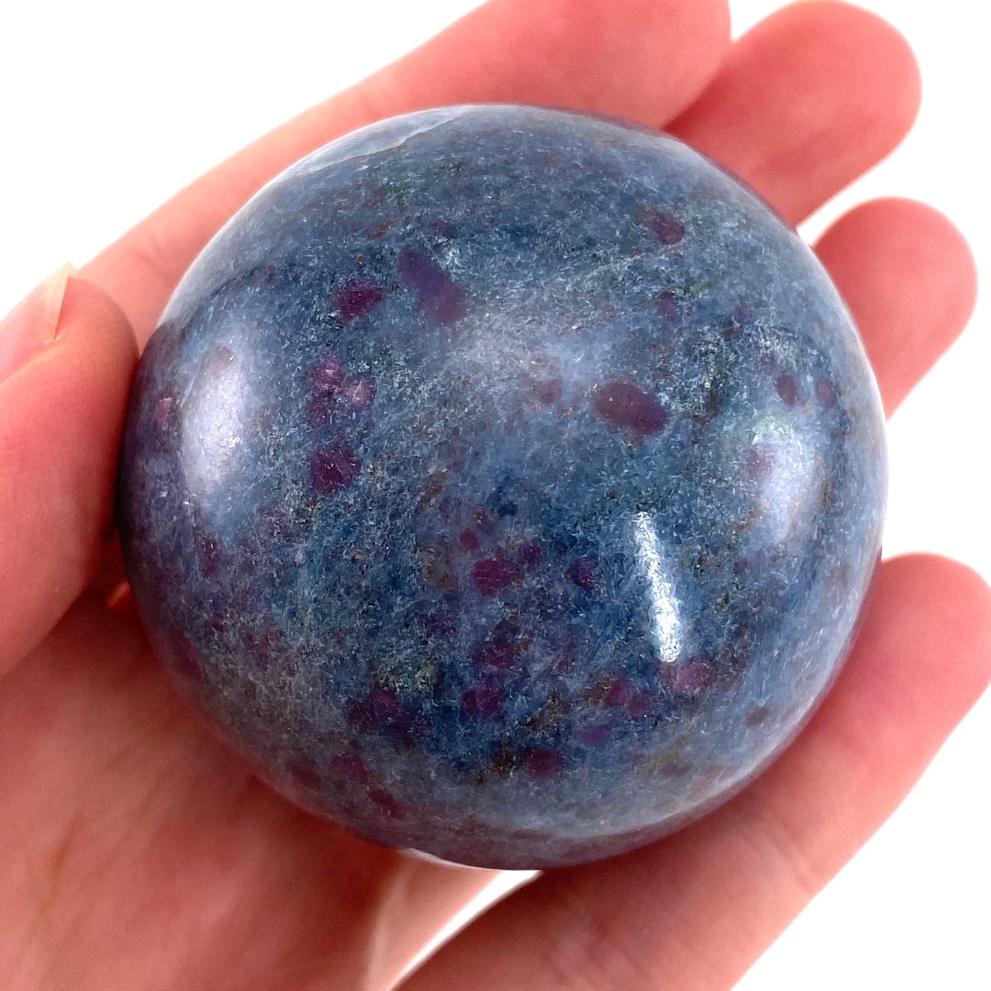 Ruby in Kyanite Sphere (UV Reactive) | Ruby Kyanite crystal ball, polished Kyanite, crystal ball, crystal sphere