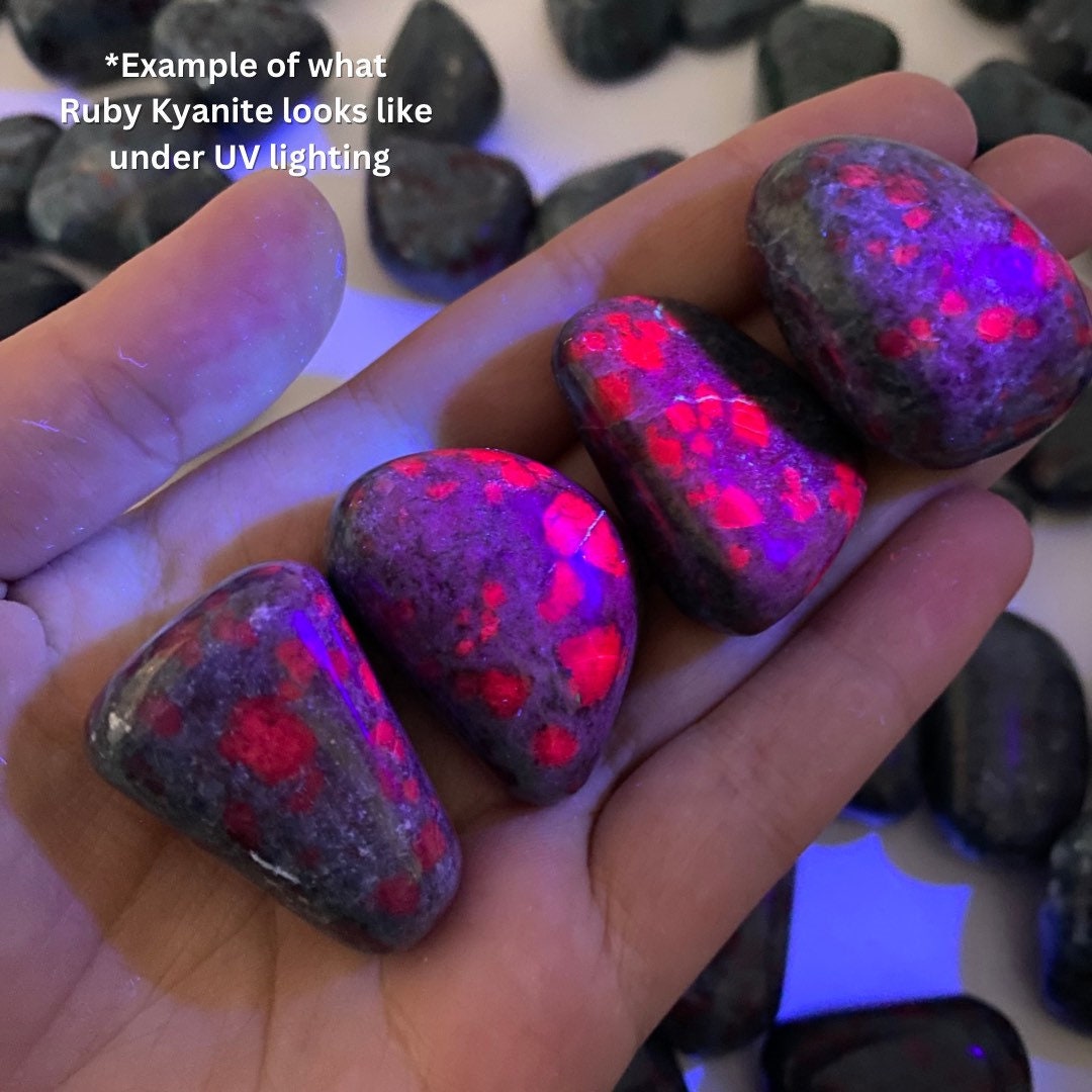 Ruby in Kyanite Sphere (UV Reactive) | Ruby Kyanite crystal ball, polished Kyanite, crystal ball, crystal sphere