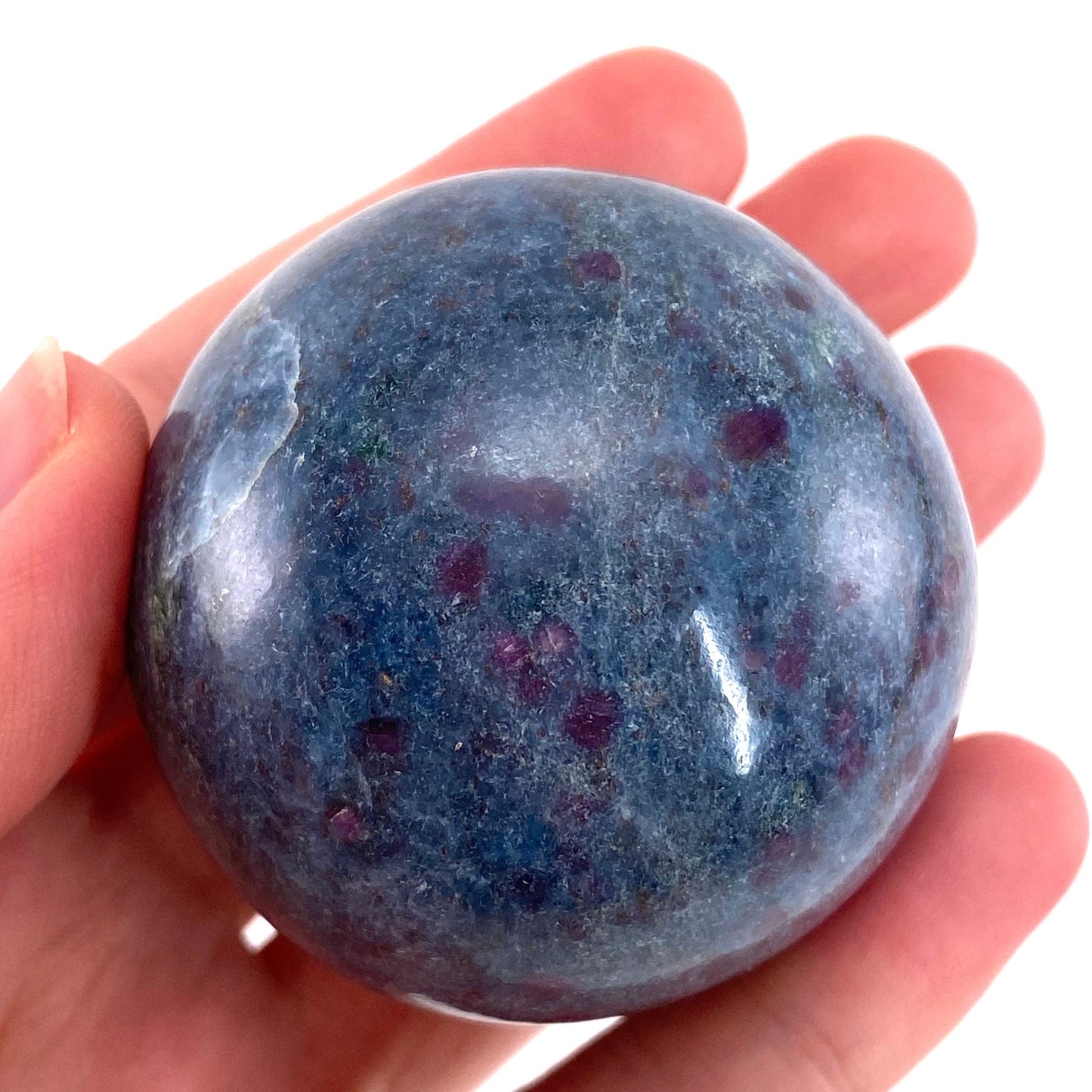 Ruby in Kyanite Sphere (UV Reactive) | Ruby Kyanite crystal ball, polished Kyanite, crystal ball, crystal sphere