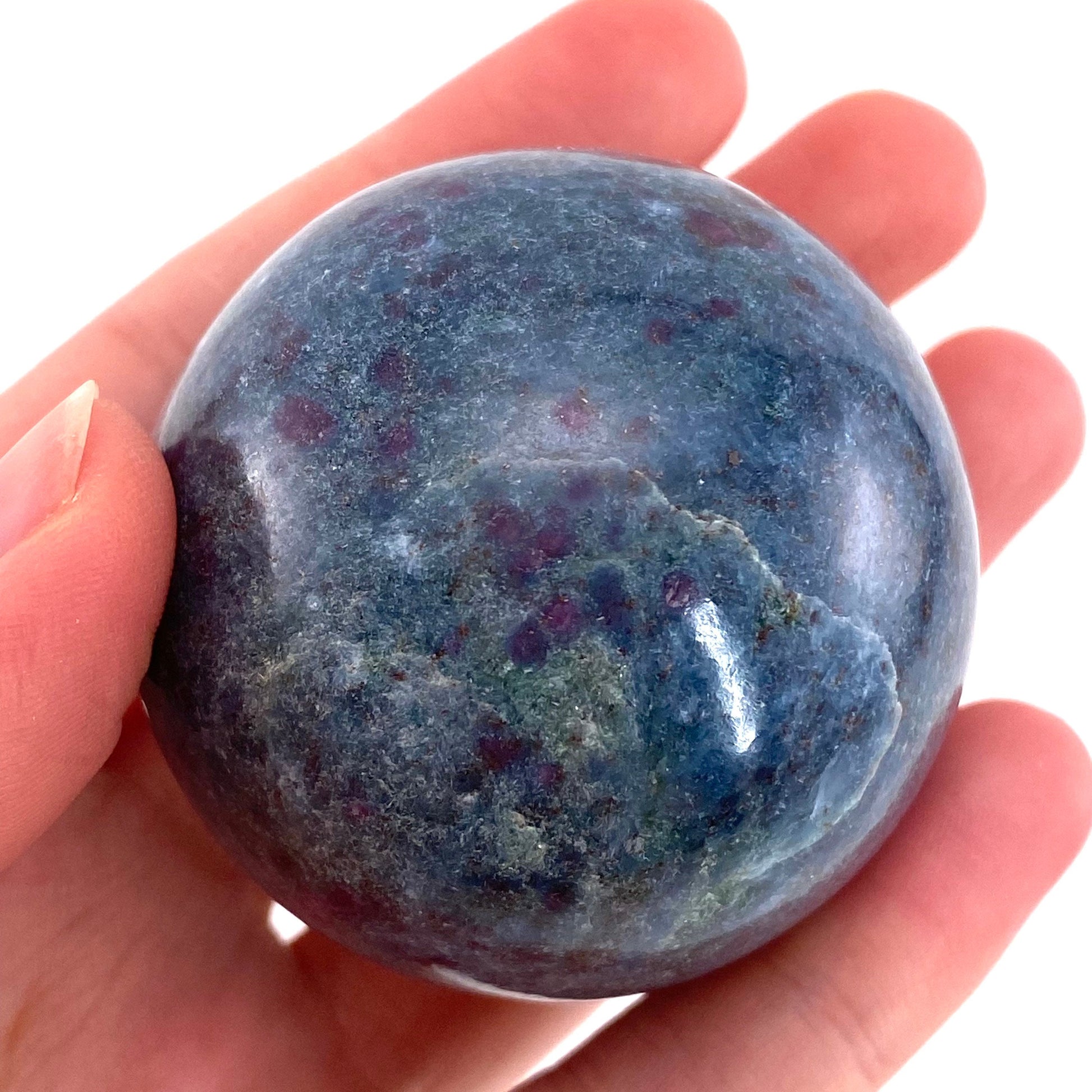 Ruby in Kyanite Sphere (UV Reactive) | Ruby Kyanite crystal ball, polished Kyanite, crystal ball, crystal sphere