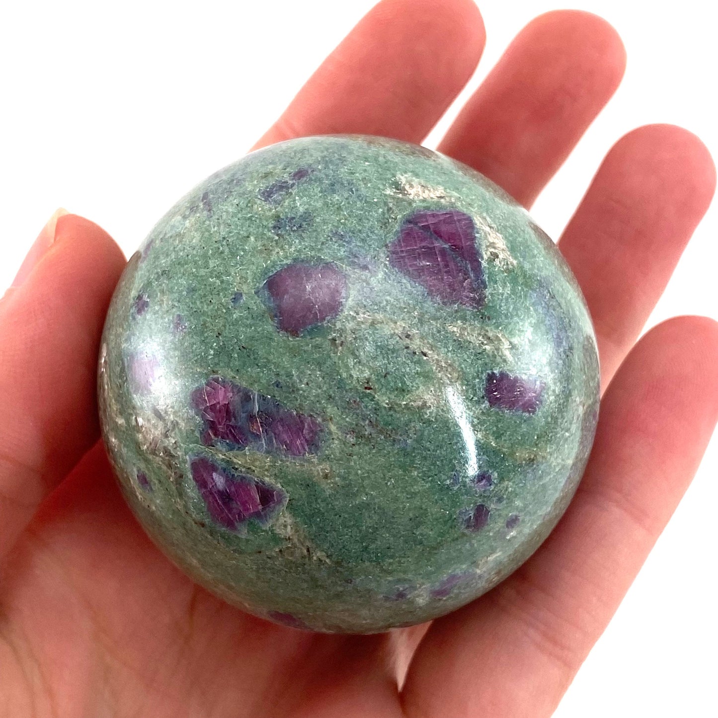 Ruby in Fuchsite Sphere (UV Reactive) | Ruby fuchsite crystal ball, polished ruby , crystal ball, crystal sphere