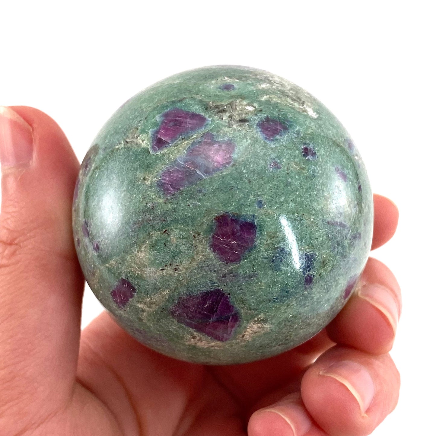 Ruby in Fuchsite Sphere (UV Reactive) | Ruby fuchsite crystal ball, polished ruby , crystal ball, crystal sphere