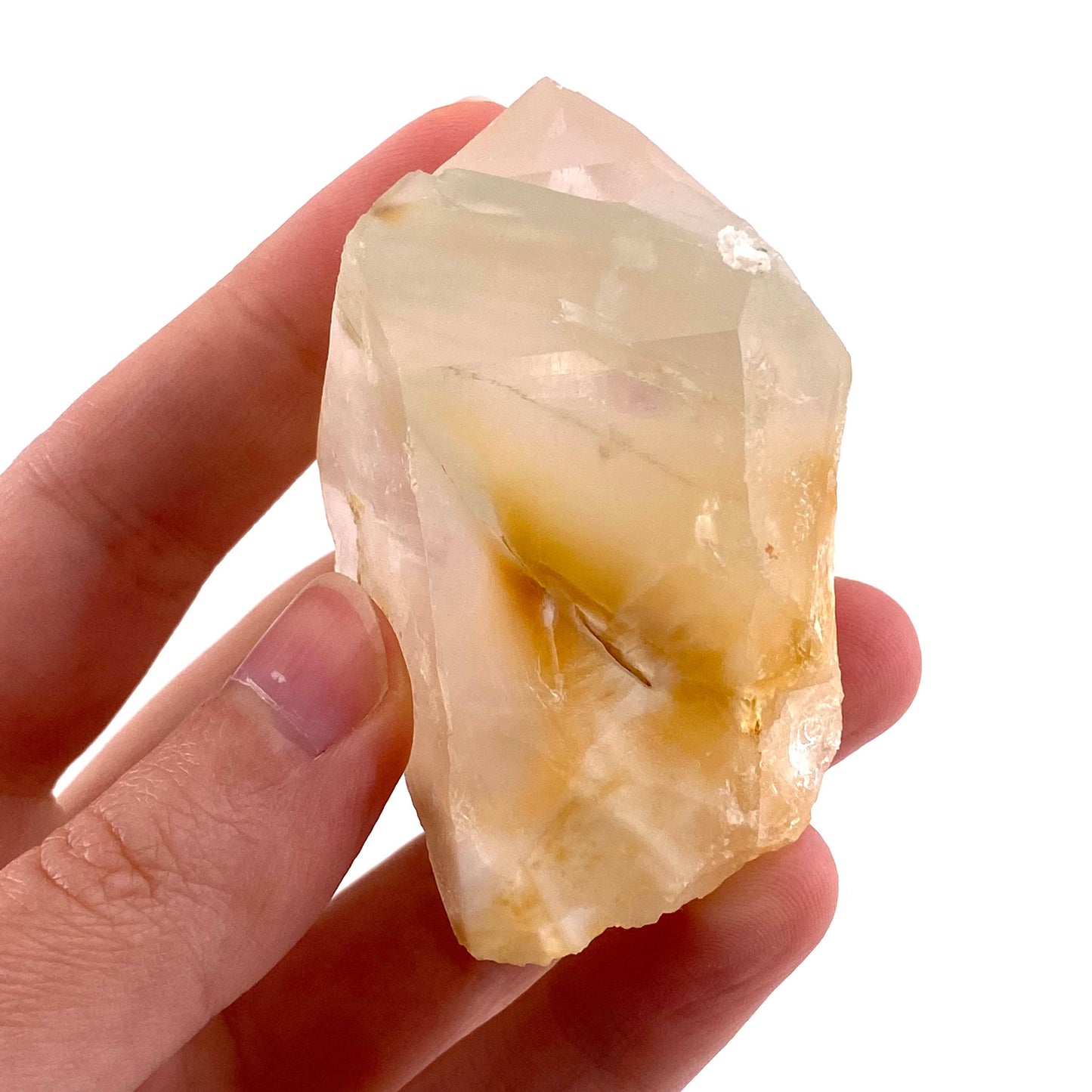 Yellow bone quartz point (Pakistan) | halloysite quartz, yellow bone quartz, mango quartz