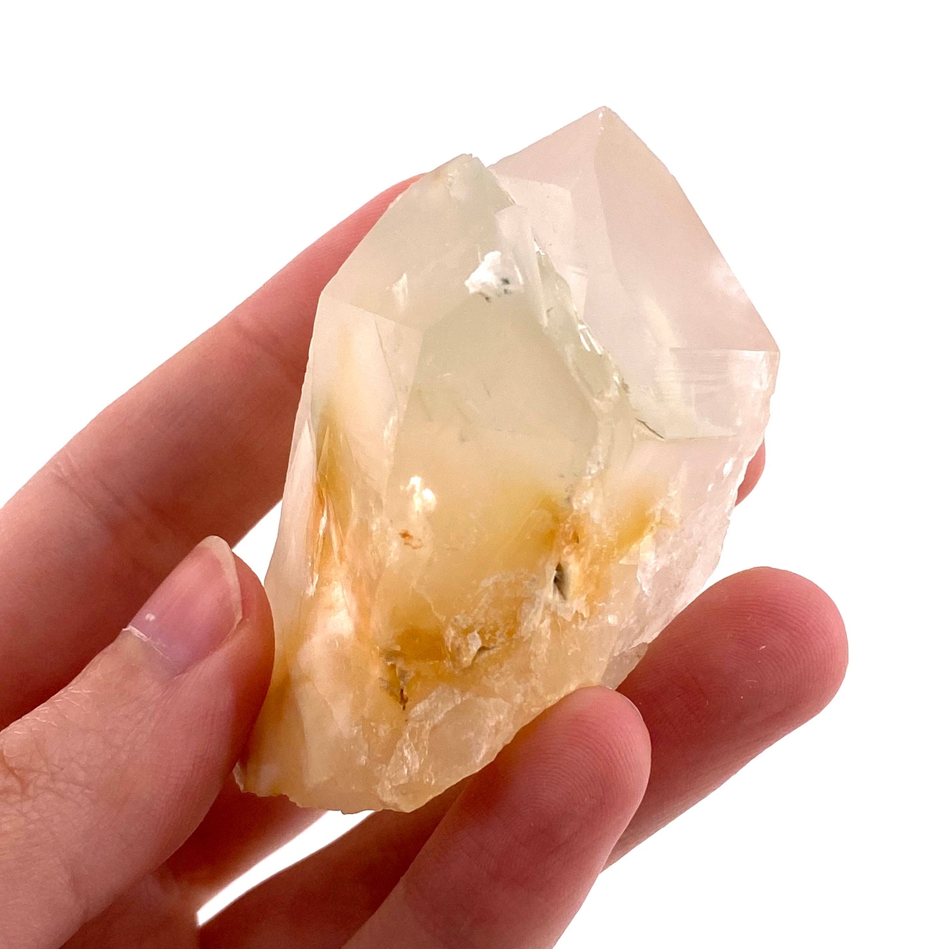 Yellow bone quartz point (Pakistan) | halloysite quartz, yellow bone quartz, mango quartz