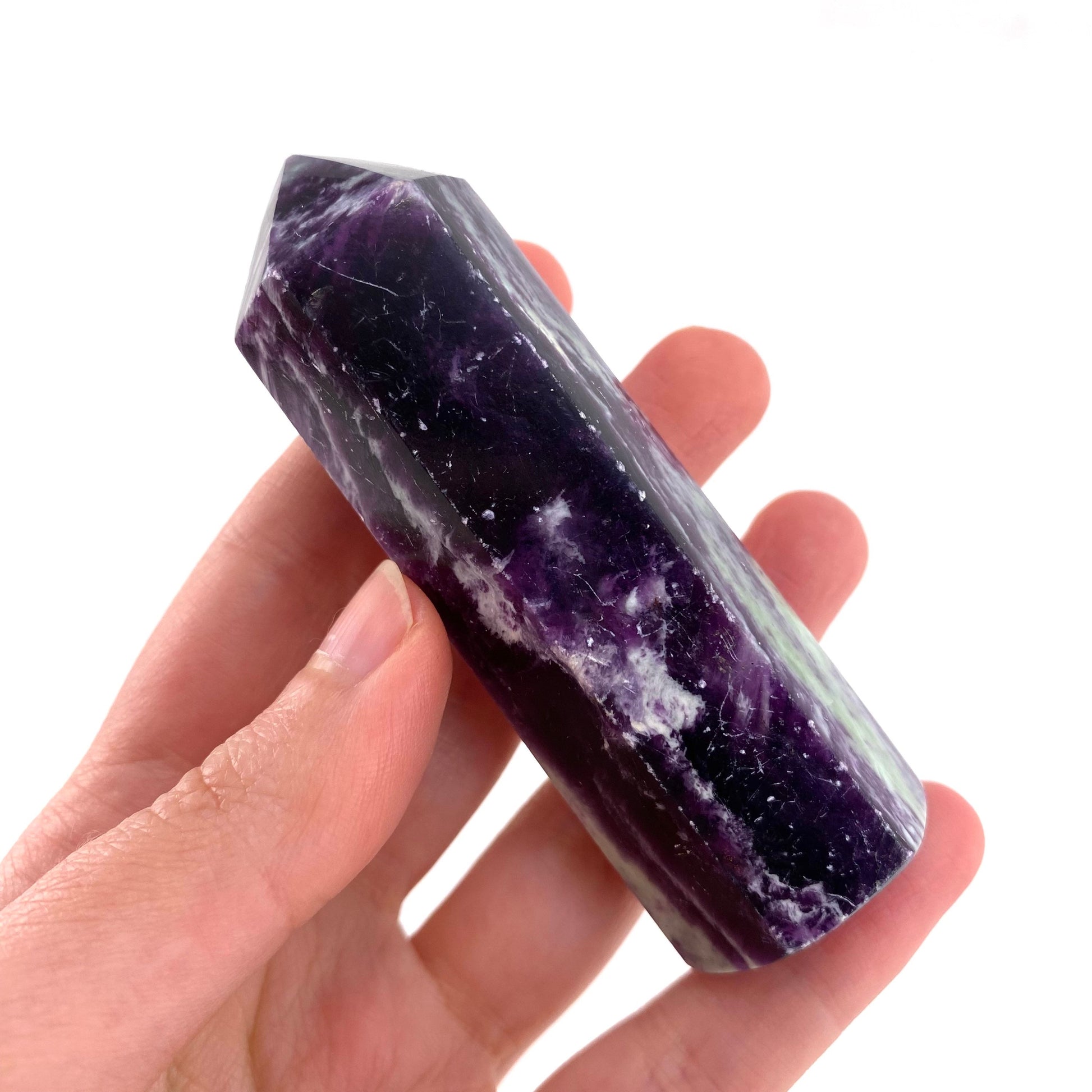 Kammererite Point, polished kammererite, kammererite crystal, kammererite tower, kammererite wand