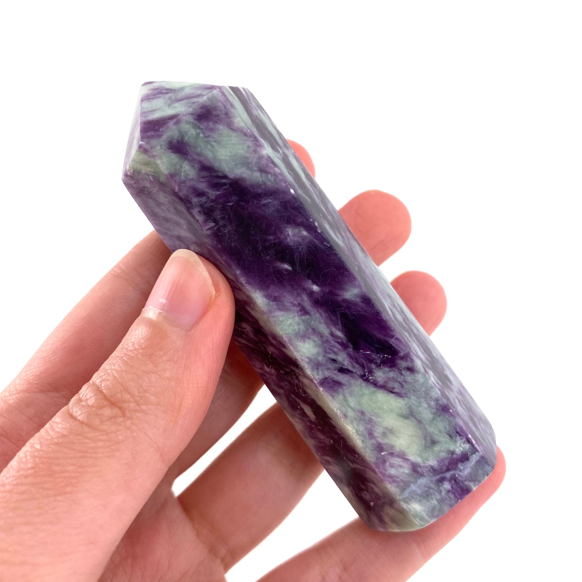 Kammererite Point, polished kammererite, kammererite crystal, kammererite tower, kammererite wand