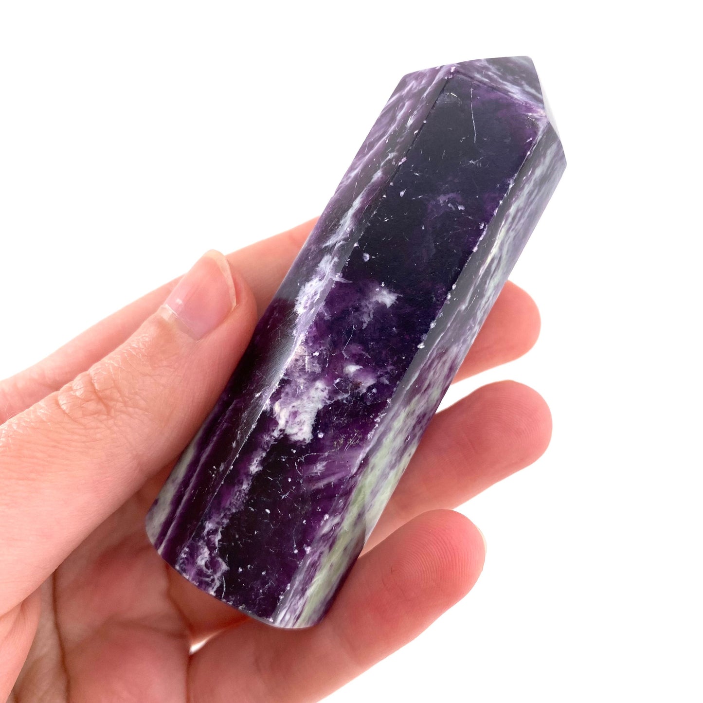 Kammererite Point, polished kammererite, kammererite crystal, kammererite tower, kammererite wand