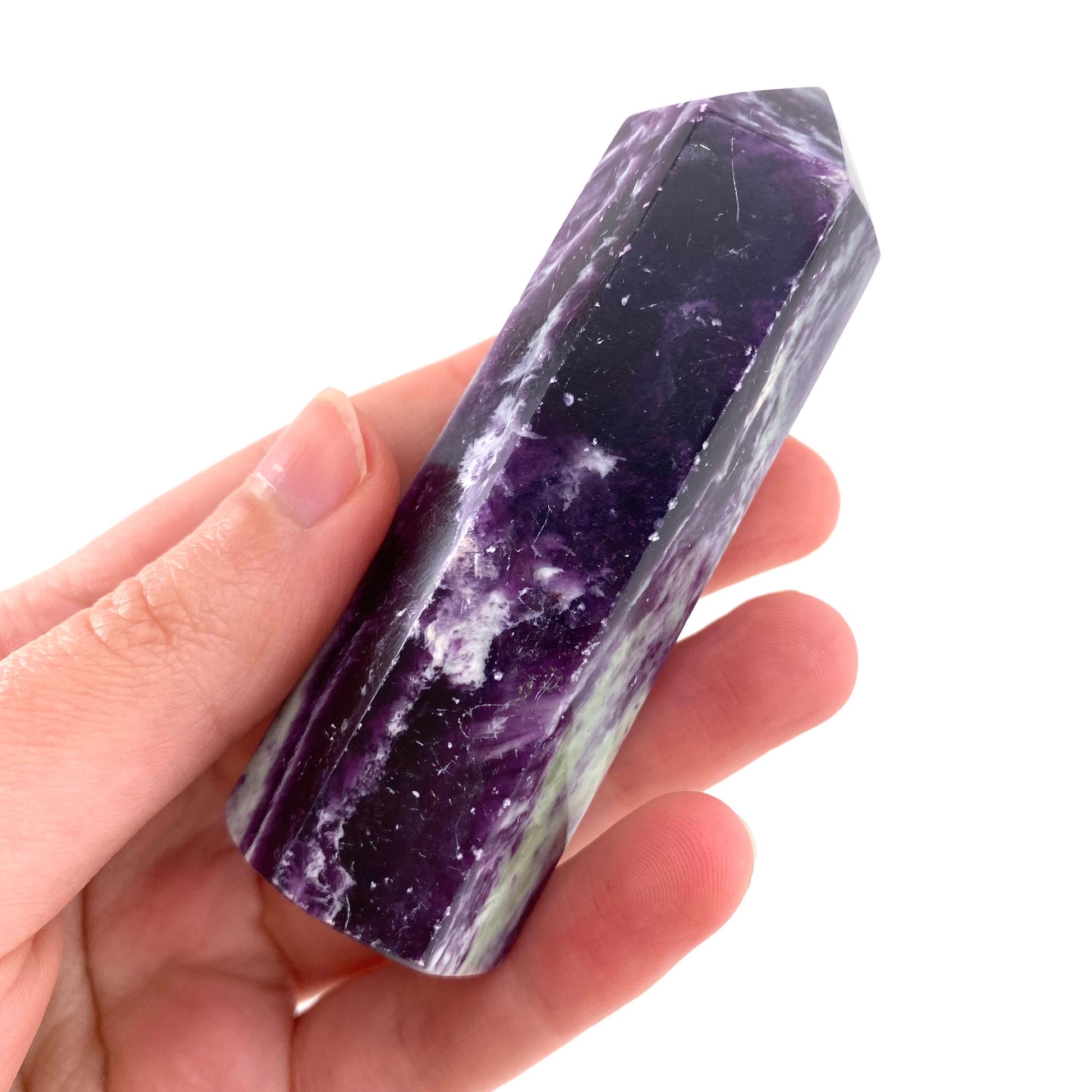 Kammererite Point, polished kammererite, kammererite crystal, kammererite tower, kammererite wand