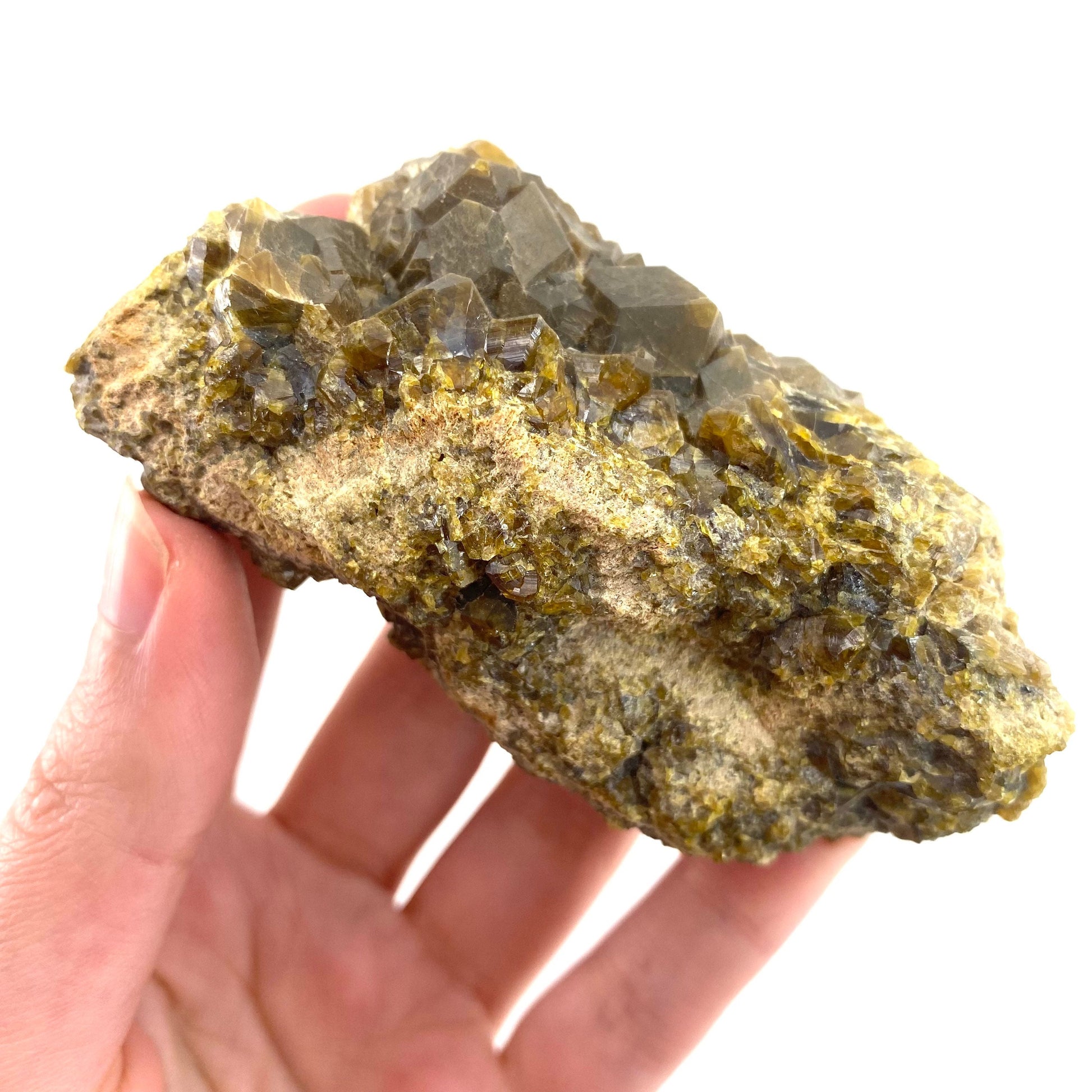 Andradite Garnet (Arizona, USA) | green garnet, raw garnet crystal, andradite garnet crystal, raw green garnet