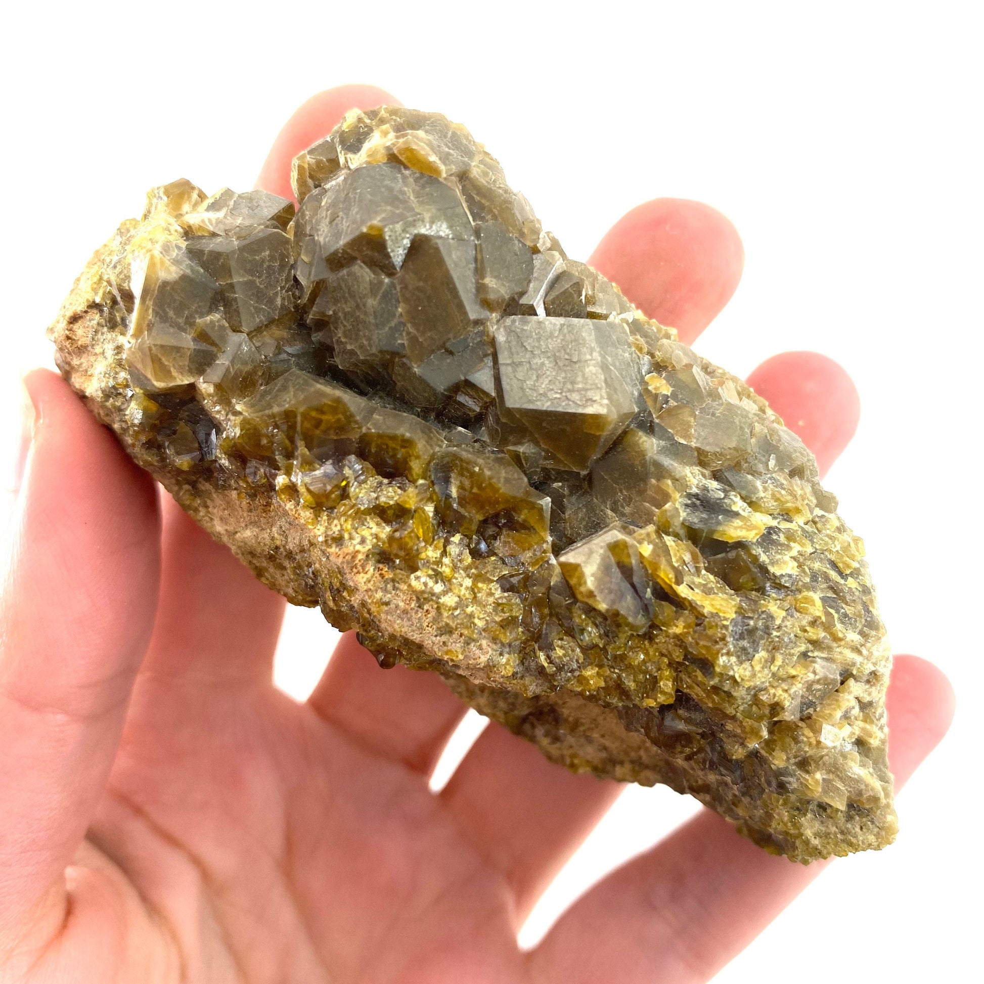 Andradite Garnet (Arizona, USA) | green garnet, raw garnet crystal, andradite garnet crystal, raw green garnet