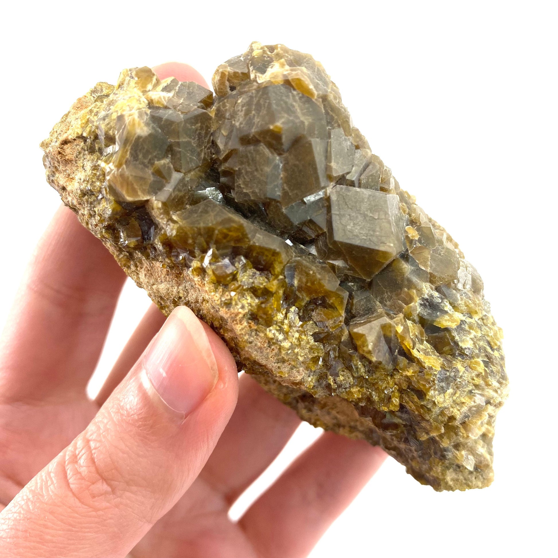 Andradite Garnet (Arizona, USA) | green garnet, raw garnet crystal, andradite garnet crystal, raw green garnet