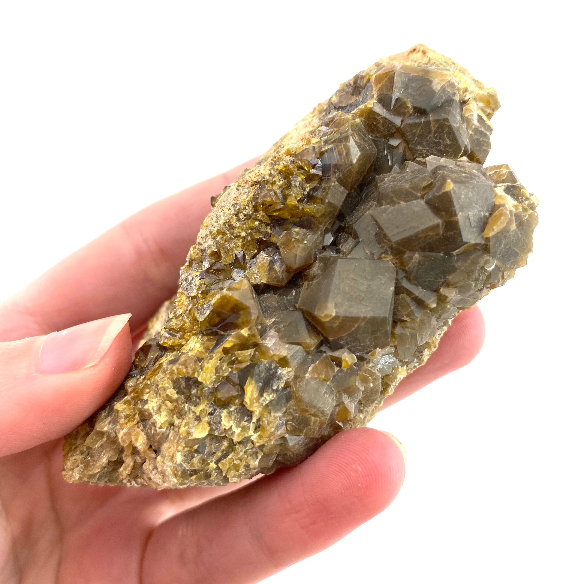 Andradite Garnet (Arizona, USA) | green garnet, raw garnet crystal, andradite garnet crystal, raw green garnet