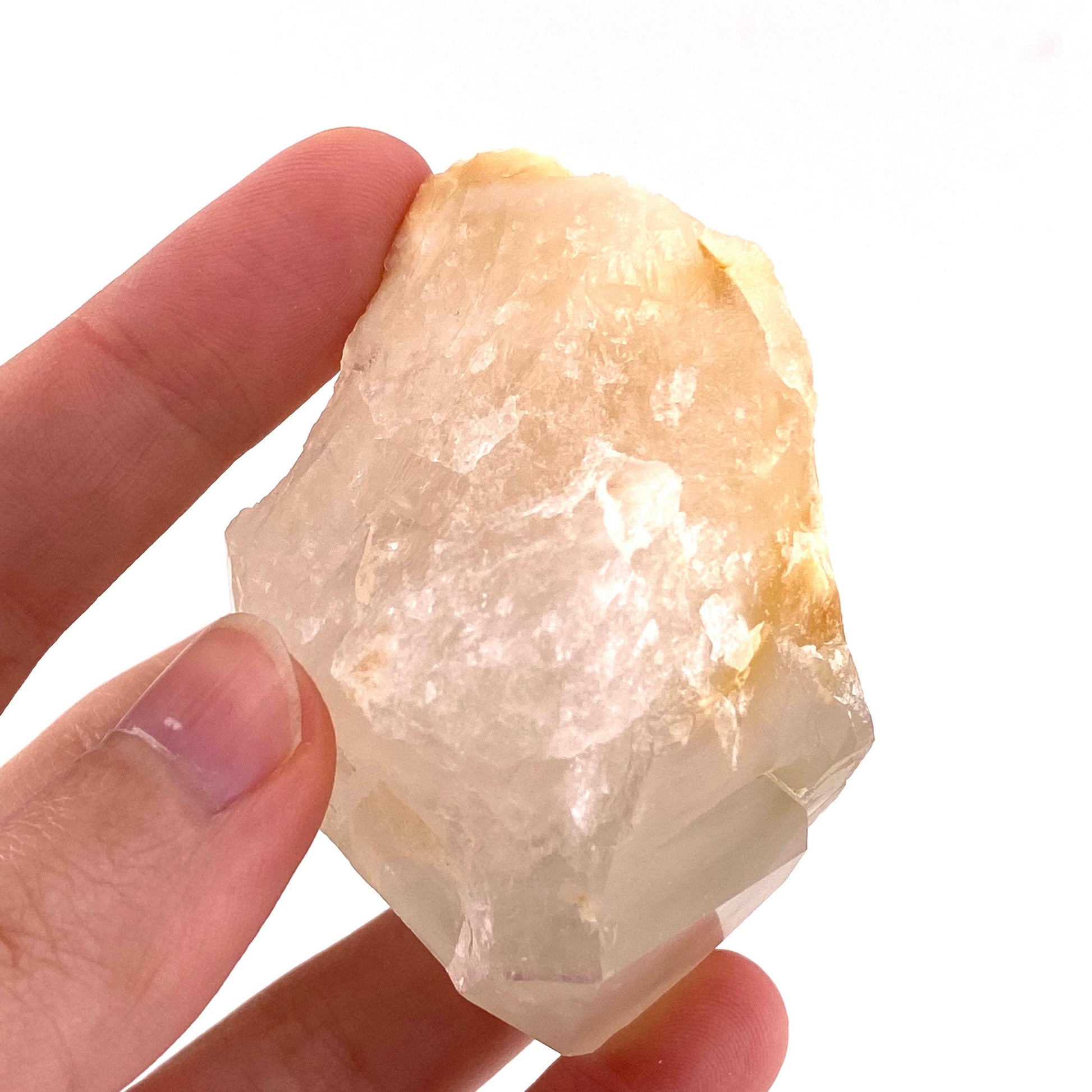 Yellow bone quartz point (Pakistan) | halloysite quartz, yellow bone quartz, mango quartz