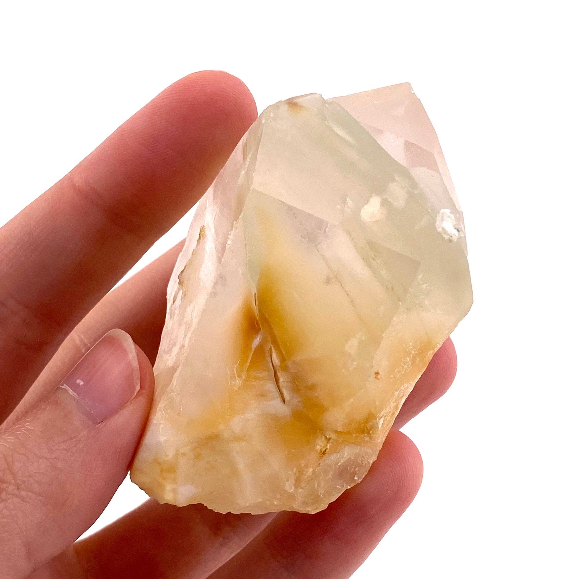 Yellow bone quartz point (Pakistan) | halloysite quartz, yellow bone quartz, mango quartz
