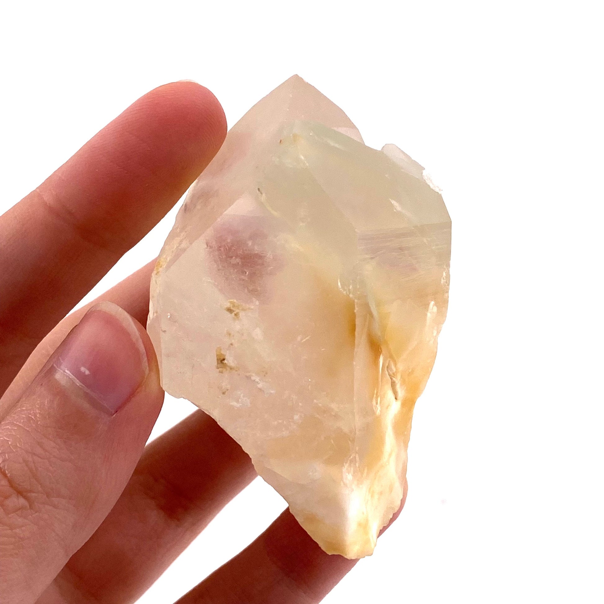 Yellow bone quartz point (Pakistan) | halloysite quartz, yellow bone quartz, mango quartz