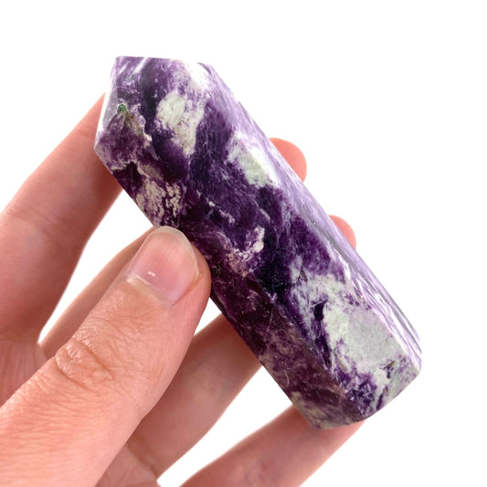 Kammererite Point, polished kammererite, kammererite crystal, kammererite tower, kammererite wand