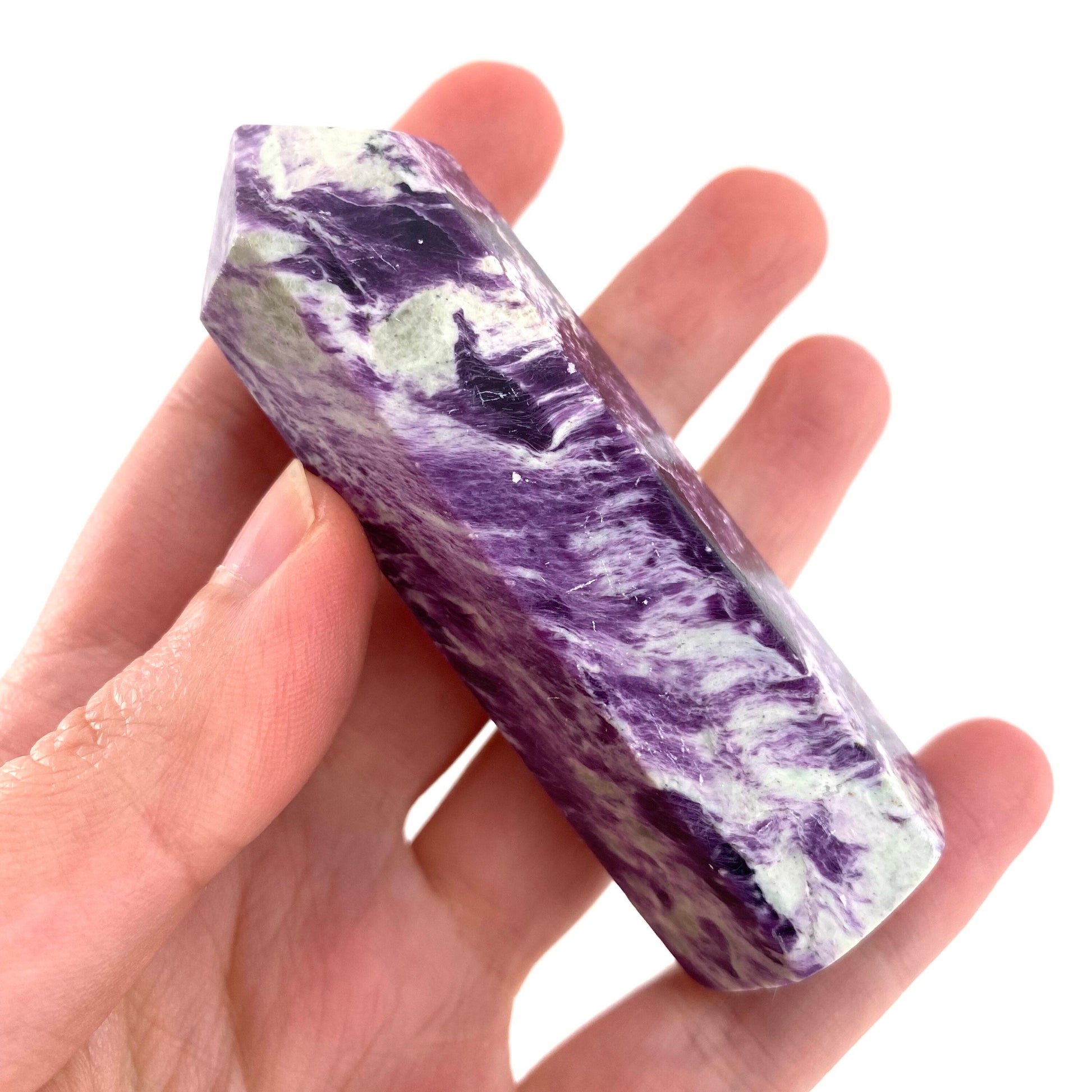 Kammererite Point, polished kammererite, kammererite crystal, kammererite tower, kammererite wand