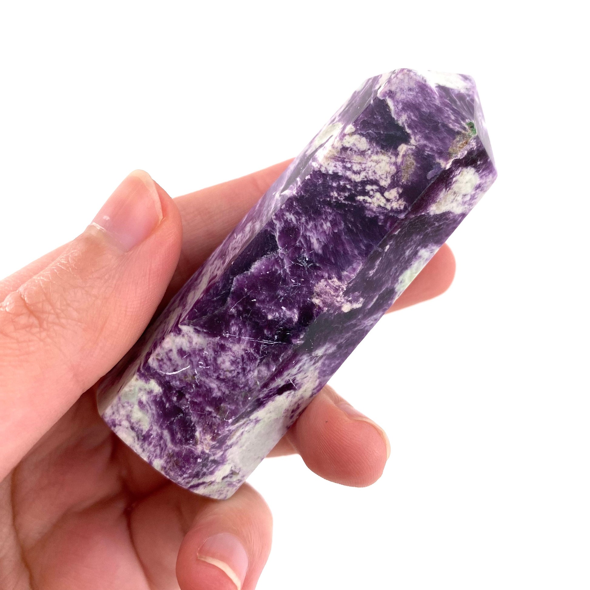 Kammererite Point, polished kammererite, kammererite crystal, kammererite tower, kammererite wand