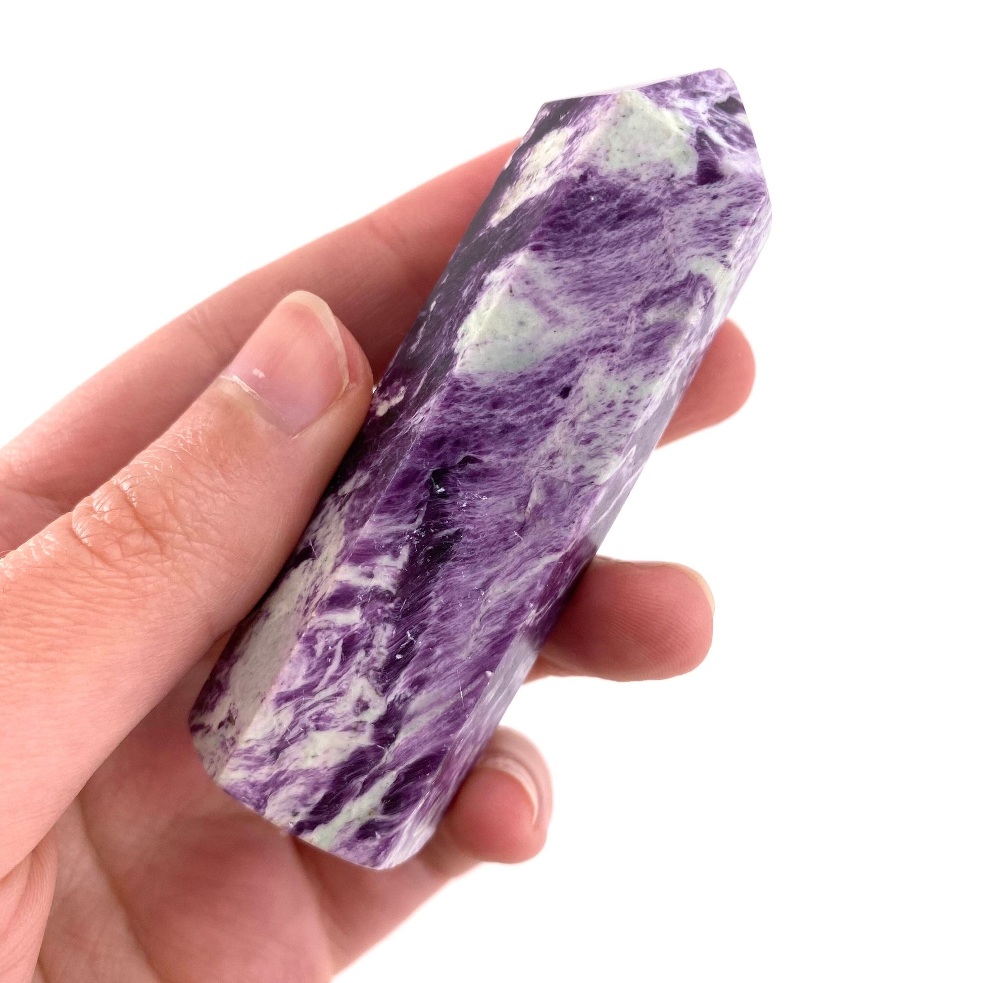 Kammererite Point, polished kammererite, kammererite crystal, kammererite tower, kammererite wand