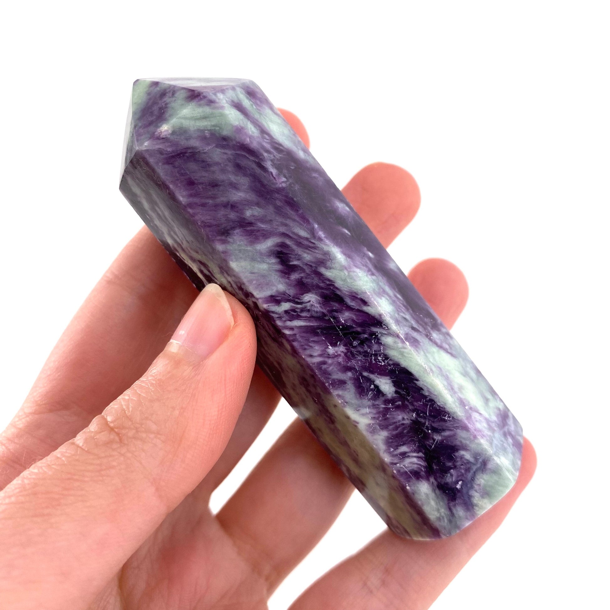 Kammererite Point, polished kammererite, kammererite crystal, kammererite tower, kammererite wand