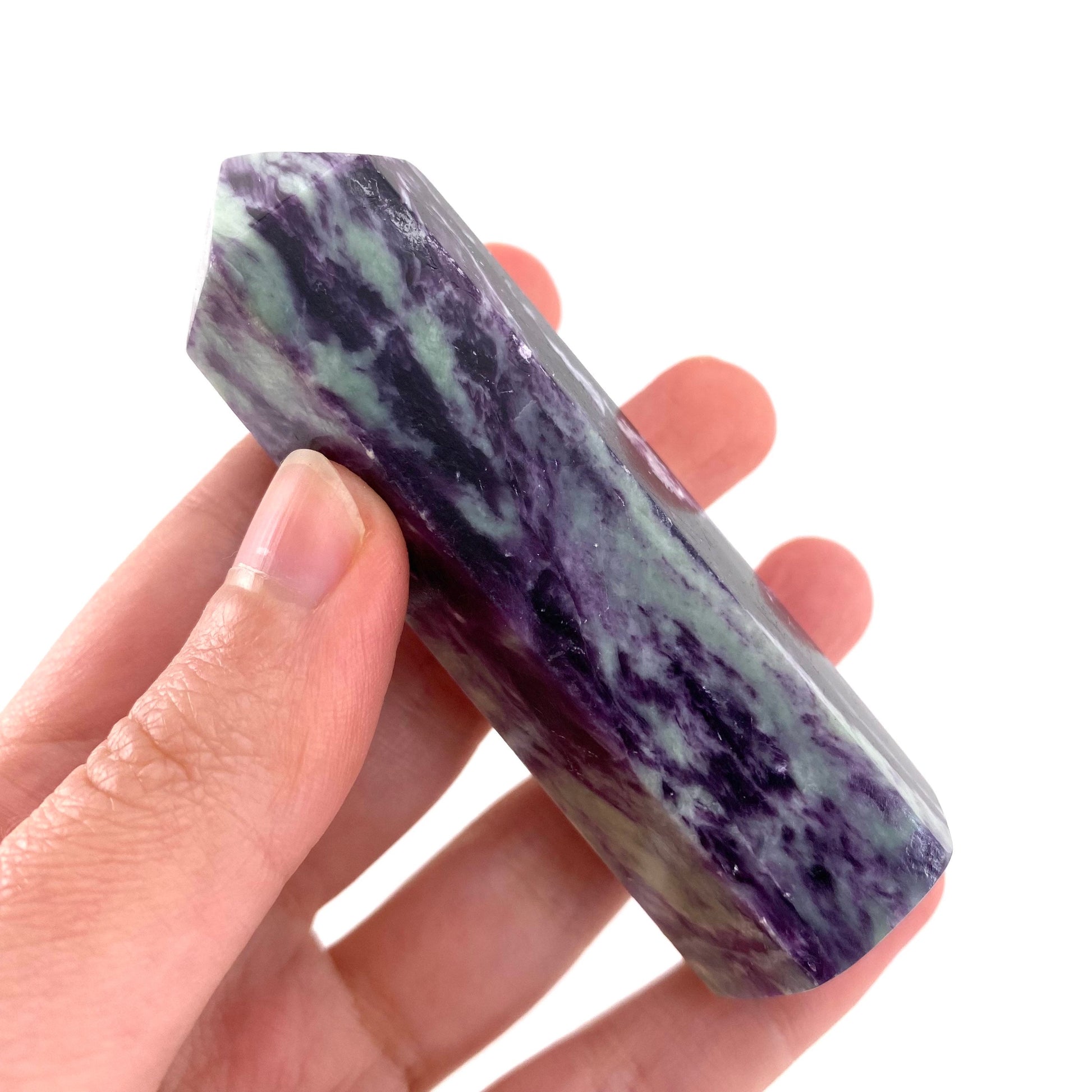 Kammererite Point, polished kammererite, kammererite crystal, kammererite tower, kammererite wand