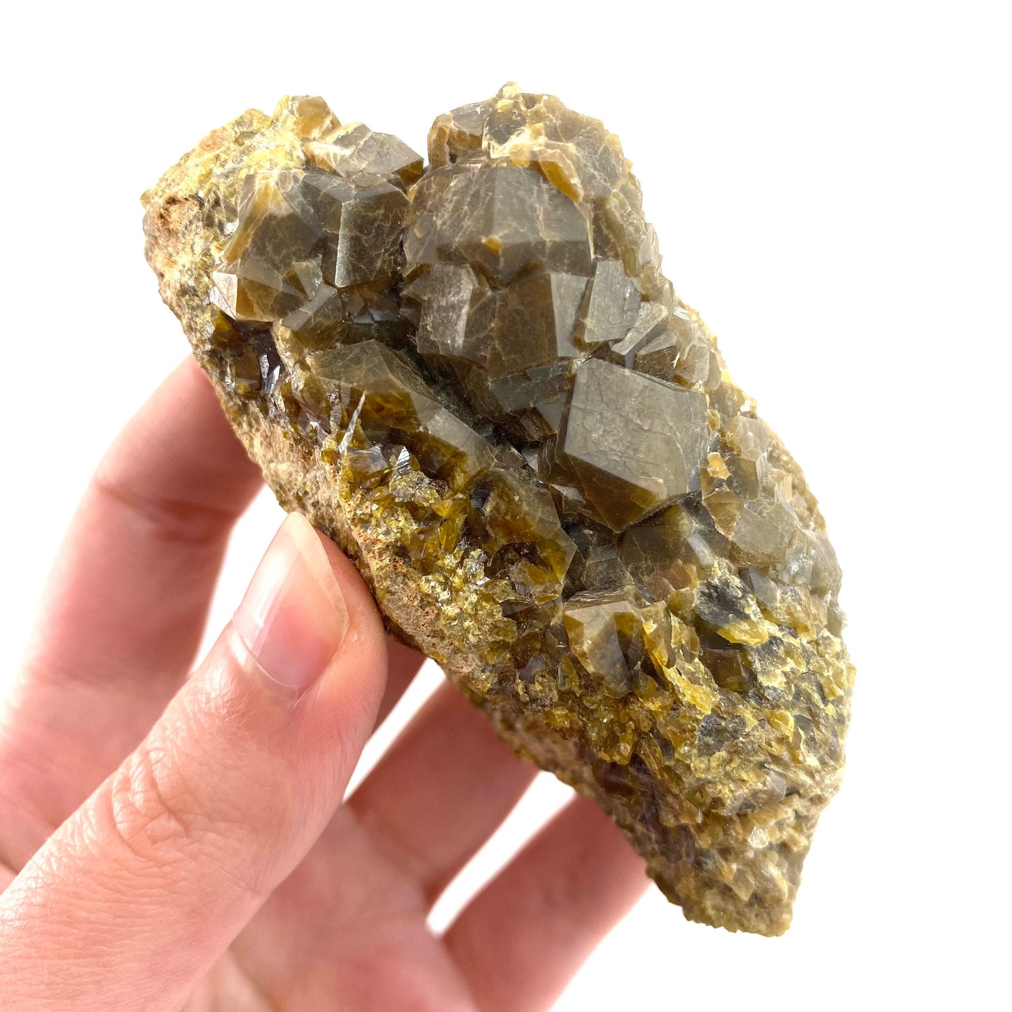 Andradite Garnet (Arizona, USA) | green garnet, raw garnet crystal, andradite garnet crystal, raw green garnet