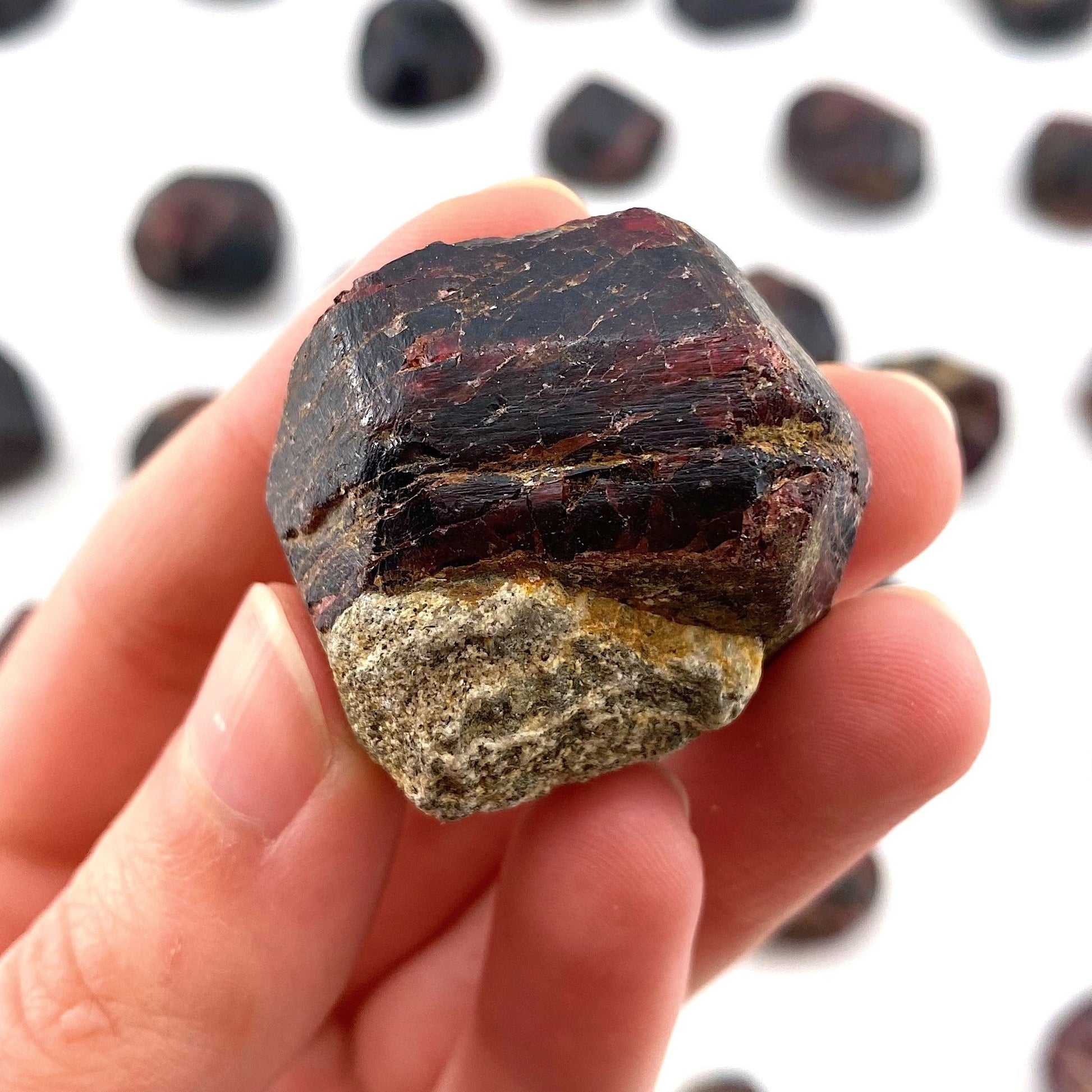 ONE Raw Almandine Garnet, red garnet, raw crystals, rough red garnet, garnet chunk