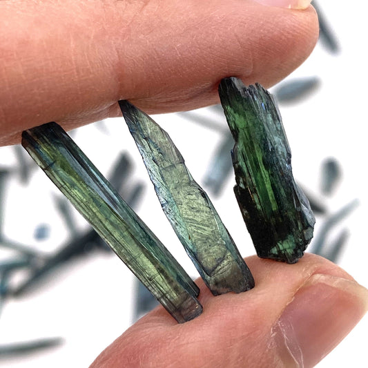 5 Grams of Mini Vivianite Blades (Brazil) | raw vivianite, natural vivianite, green vivianite, mineral specimen