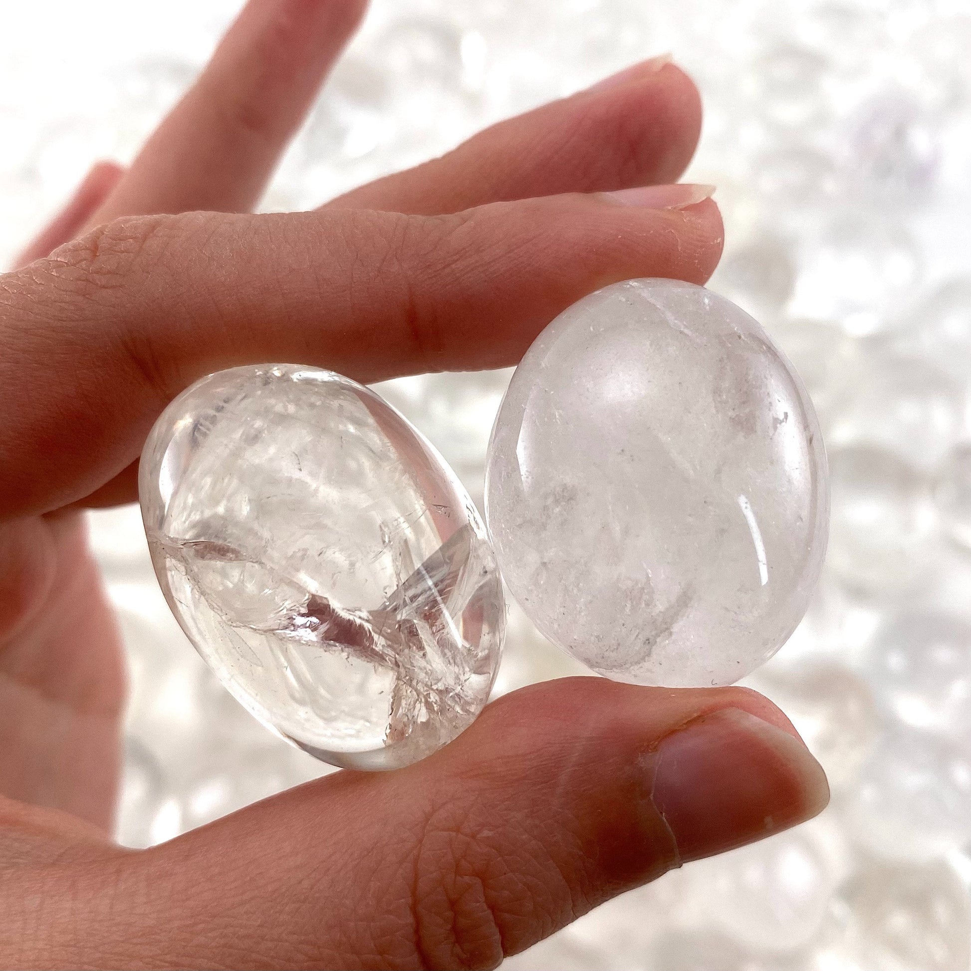 ONE Quartz Tumble, natural quartz, polished quartz, clear quartz tumble, quartz crystal, tumbled stones