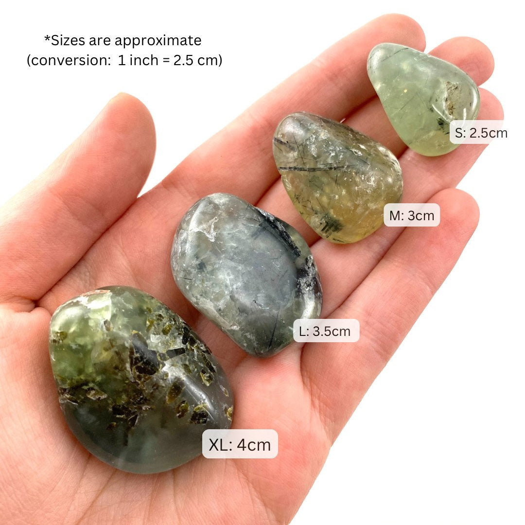 ONE Prehnite Tumble | Green Prehnite, tumbled crystal, tumbled stones, crystals, minerals, tumbled prehnite