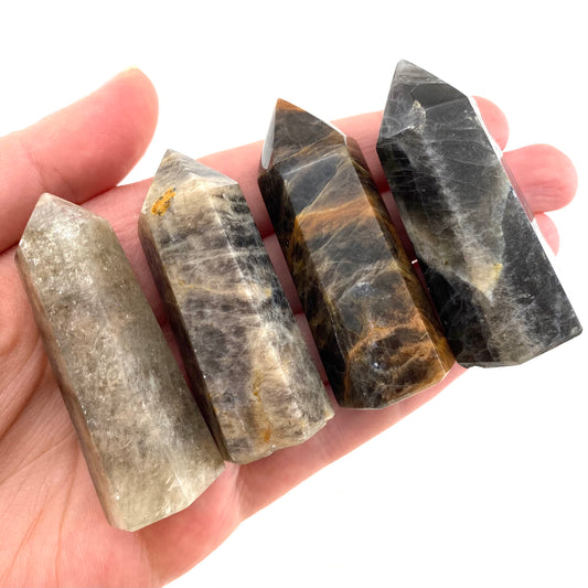 Grey Moonstone Point, grey moonstone tower, crystal point, grey moonstone crystal, grey moonstone